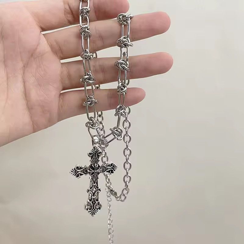 Jewelry CROSS Linked Chain Punk Gothic Necklace Size ONE SIZE - 3 Thumbnail