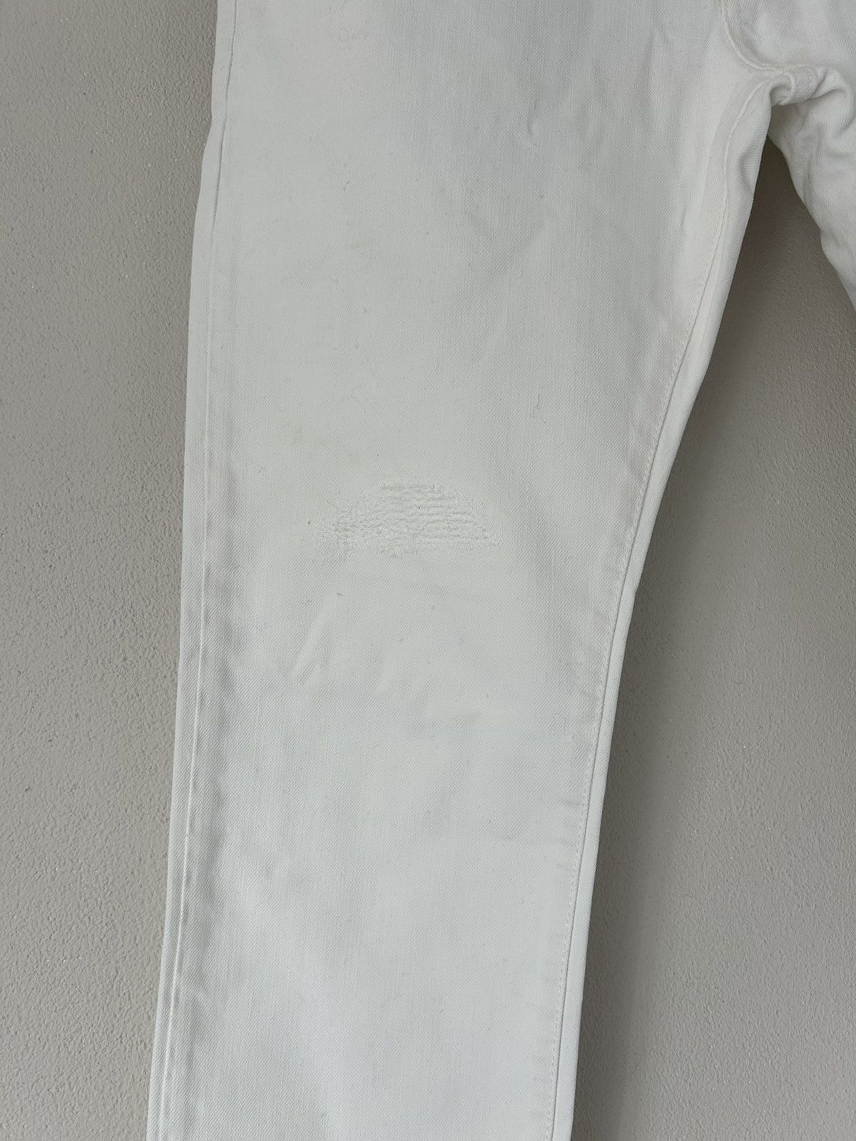 Saint Laurent Paris White Distressed D18 M/SL-LW Jeans Size US 33 - 3 Thumbnail