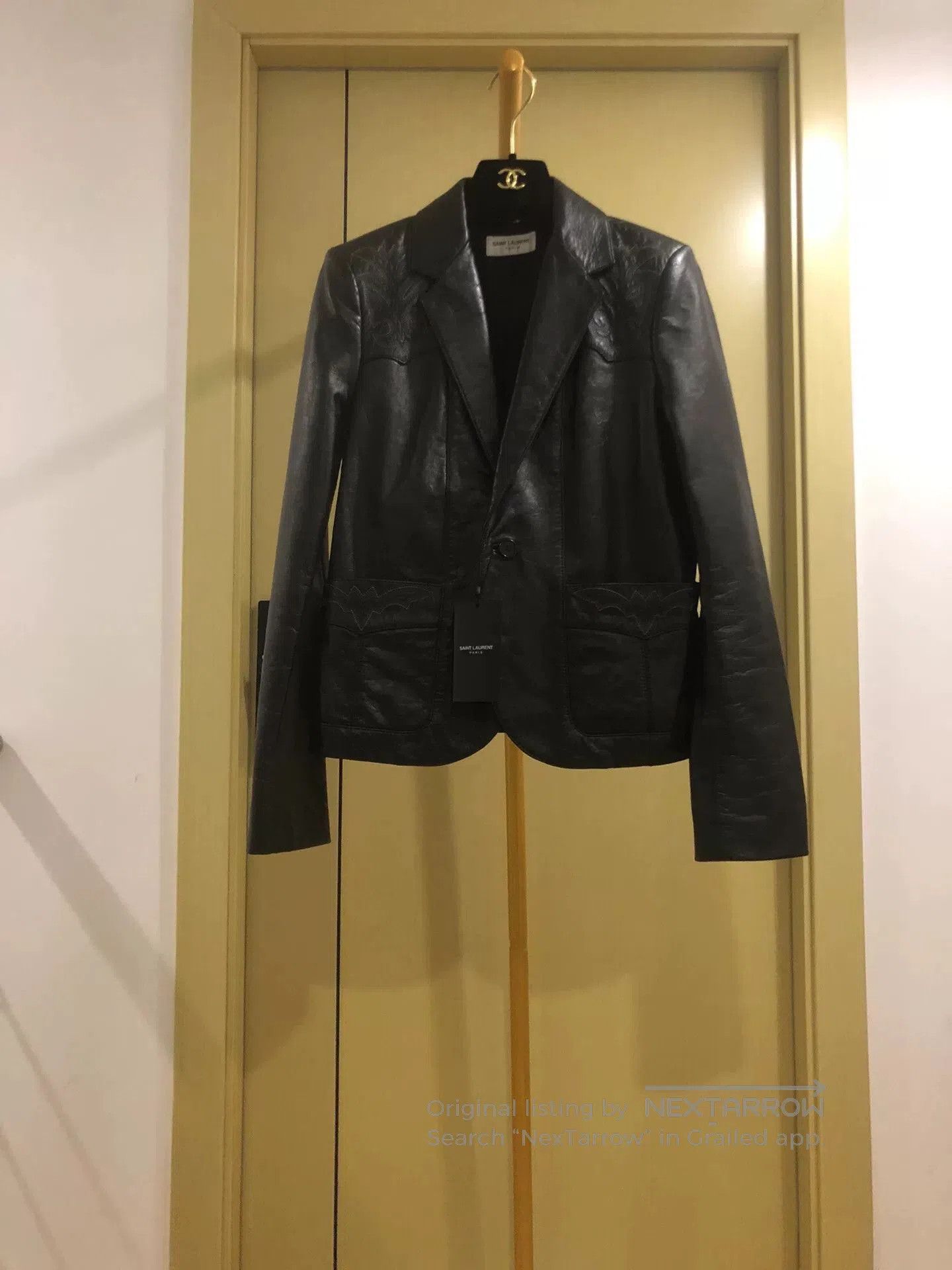 Saint Laurent Paris Saint Laurent Black Leather Blazer. Size M / US 6-8 / IT 42-44 - 8 Thumbnail