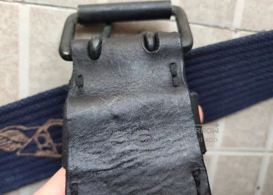 RRL Ralph Lauren Rare RRL Navy Canvas Leather Belt. Size ONE SIZE - 3 Thumbnail