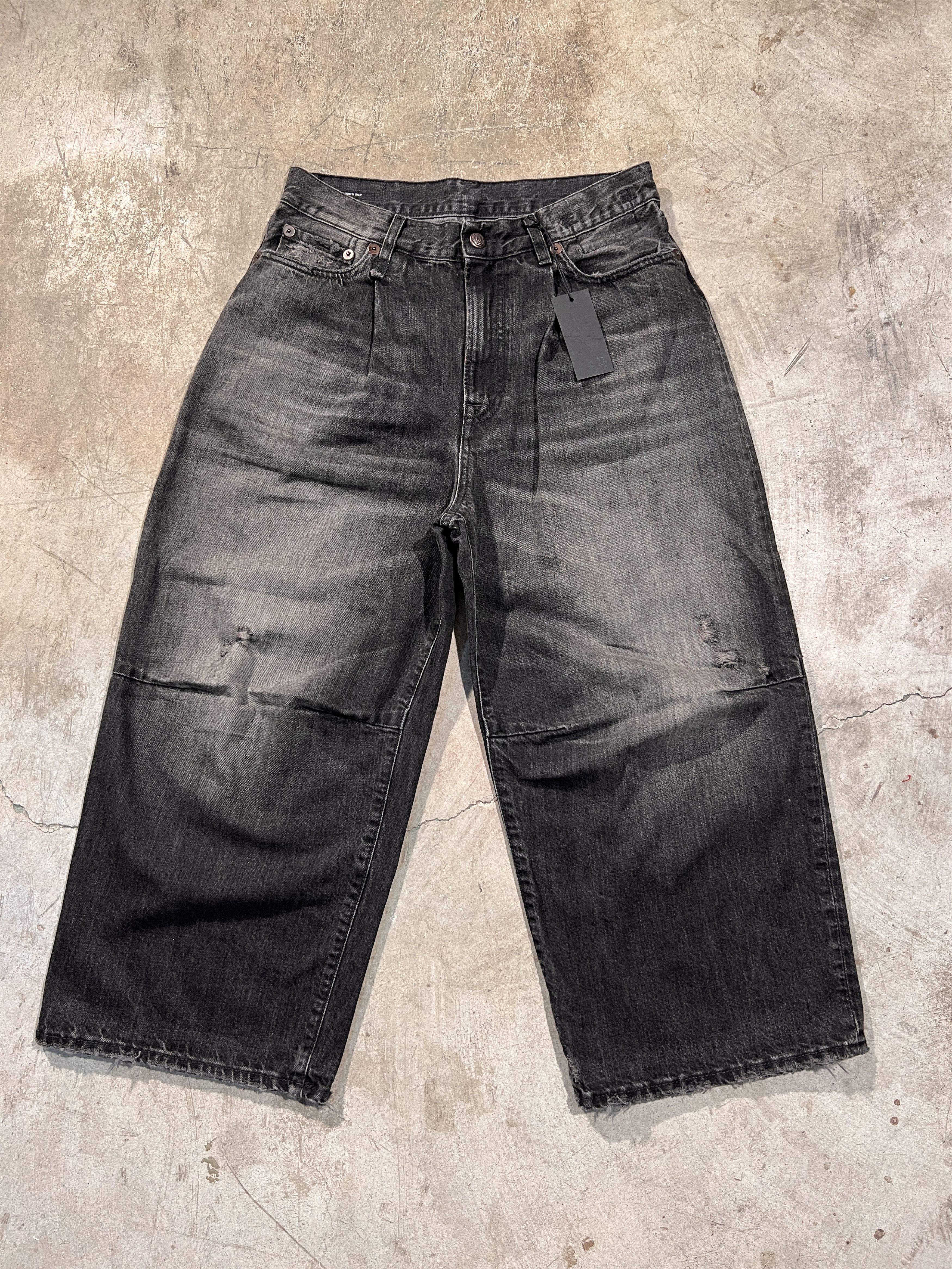 R13 R13 Crop Wide Leg Jean Wilson Black Size 27" / US 4 / IT 40 - 1 Thumbnail