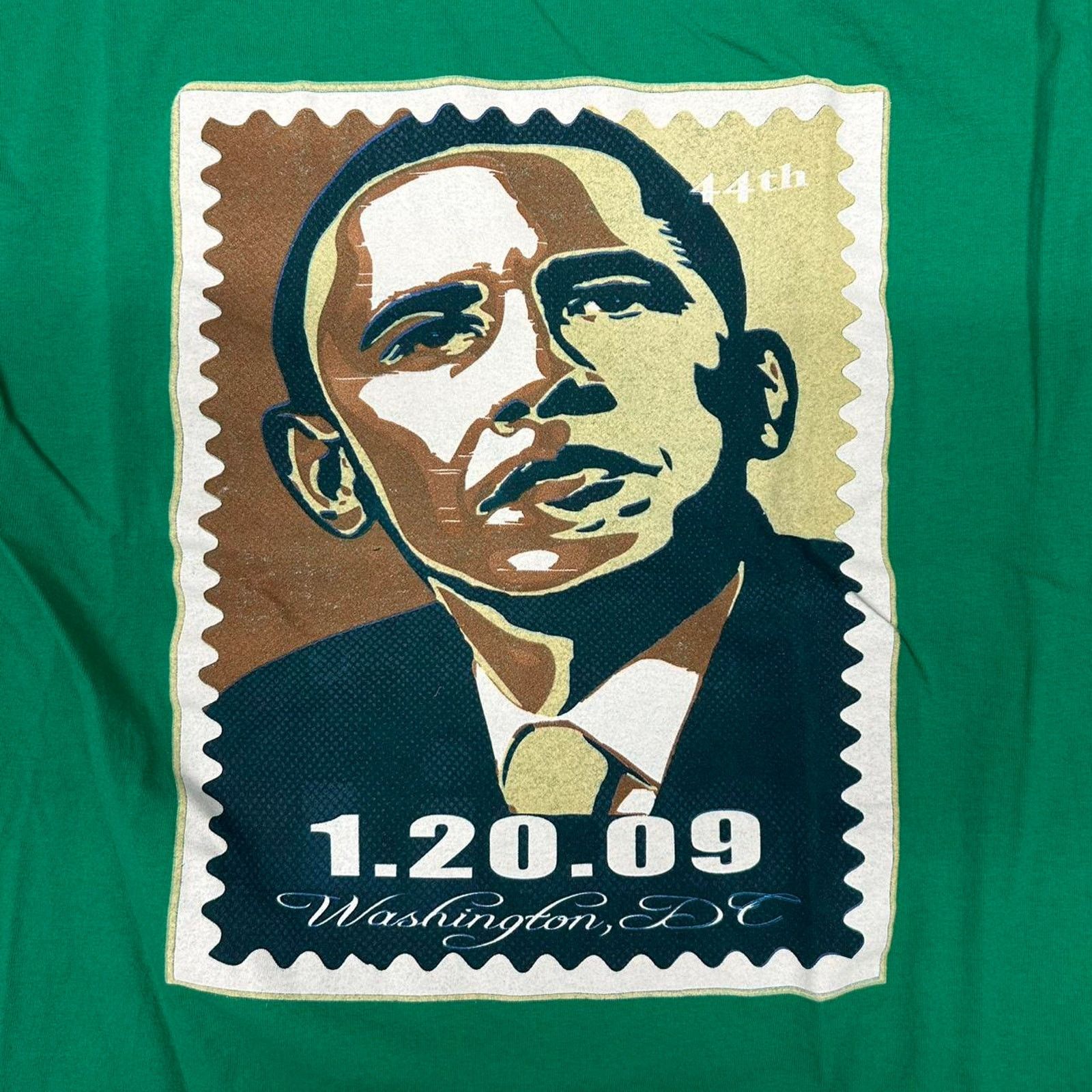 Gildan Green Obama 2009 Inauguration Day T-Shirt Size US L / EU 52-54 / 3 - 2 Thumbnail