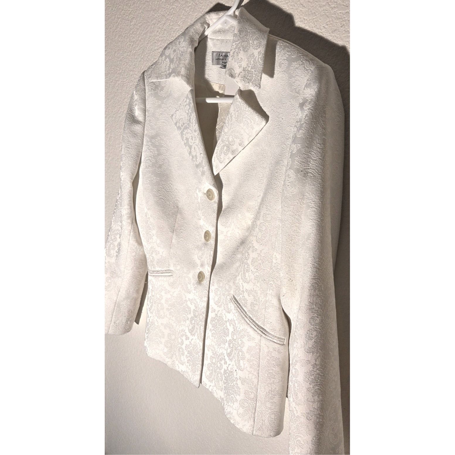 Elie Tahari Tahari White Floral Blazer - Women's Petite Size 6 Size M / US 6-8 / IT 42-44 - 4 Thumbnail