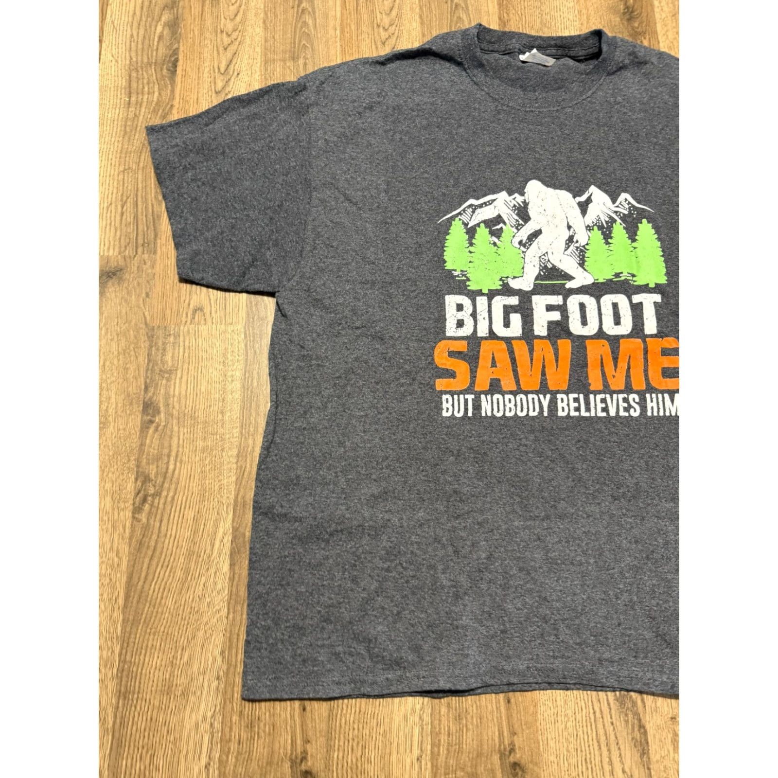 Port & Company Port & Company Shirt 2XL Gray White Orange Big Foot Saw Me but nobody Believes Him Mens T-Shirt 2XL Cotton Crew Neck Short Sleeve Fall Spring Summer Size US XXL / EU 58 / 5 - 3 Thumbnail