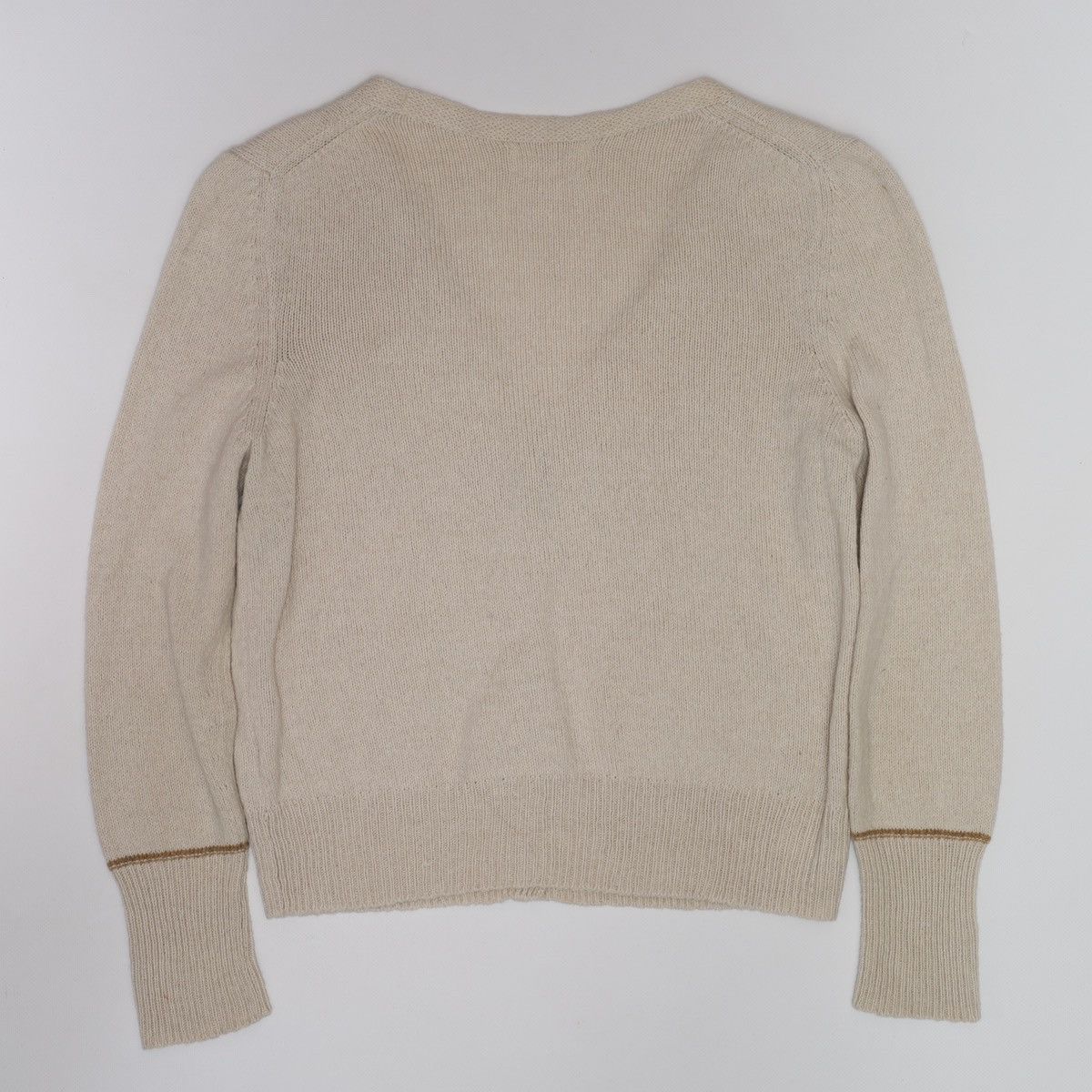 Designer Toast Wool Cotton Cardigan Sweater Beige Size M / US 6-8 / IT 42-44 - 2 Thumbnail