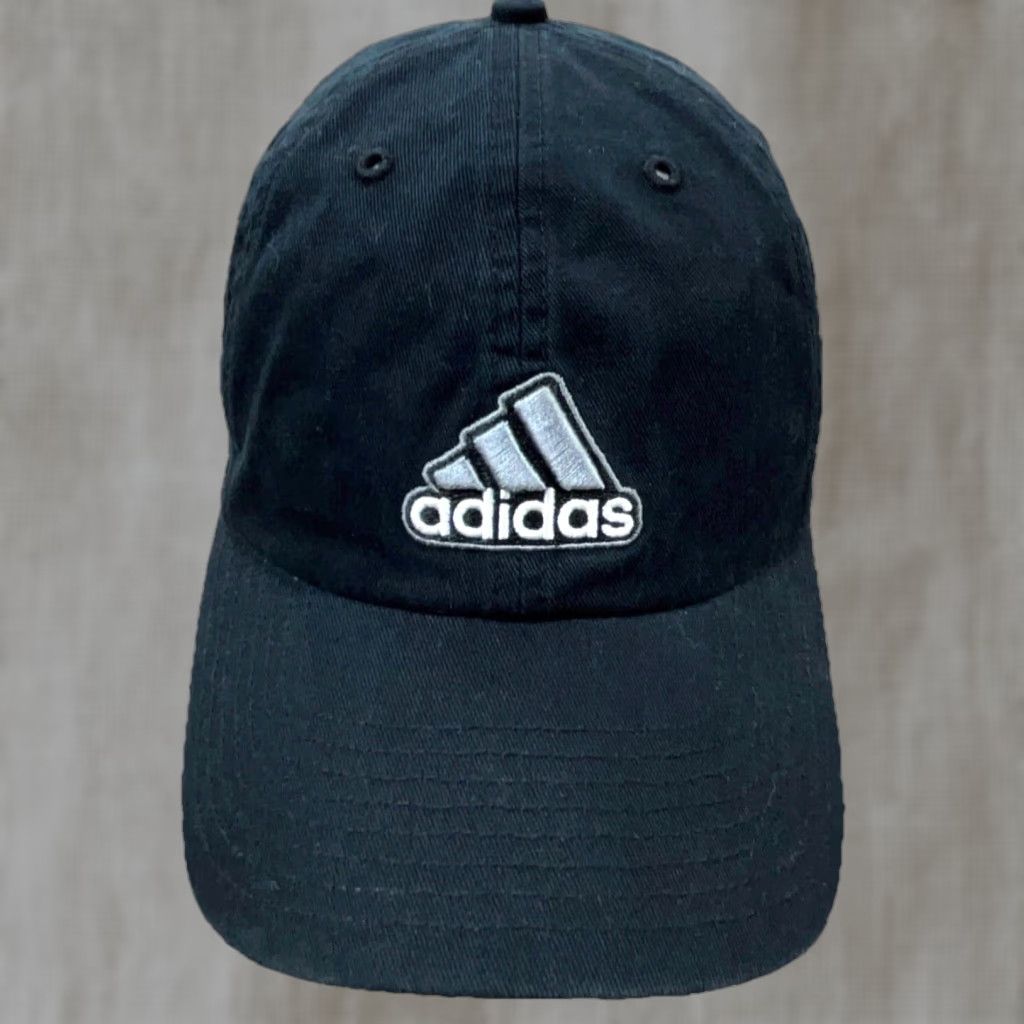 Adidas Adidas Hat Cap Black Strap Back Clima Lite Dad Baseball Spell Out Adult Mens NN Size ONE SIZE - 1 Thumbnail