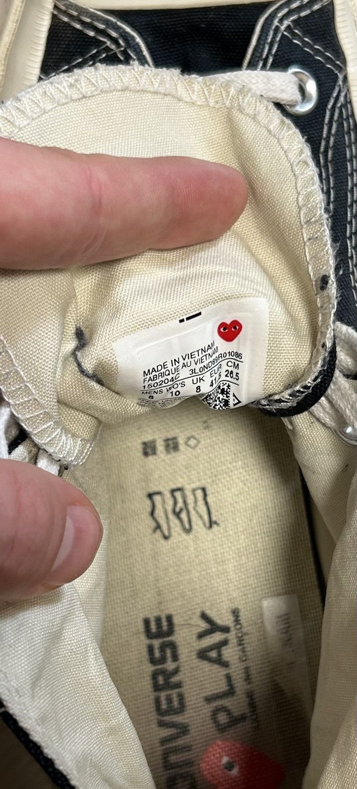 Other Comme des Garcons x Chuck Taylor All Star High Play 2015 Size US 8 / EU 41 - 15 Thumbnail