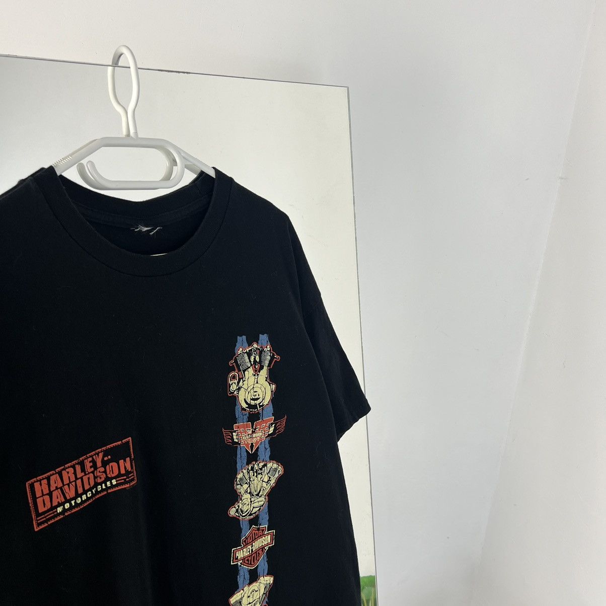 Harley Davidson Vintage Y2K Harley-Davidson Big Logo Biker T-Shirt 90s Size US L / EU 52-54 / 3 - 3 Thumbnail