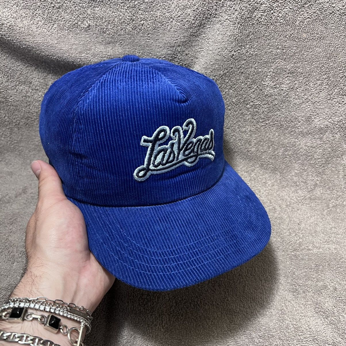 Vintage Vintage Las Vegas Corduroy Trucker Hat SnapBack Blue Size ONE SIZE - 1 Thumbnail