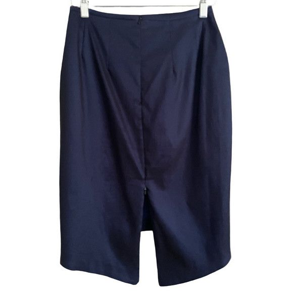 Other Vintage Blue Iridescent Fishtail Taffeta Midi Pencil Skirt Size 28" / US 6 / IT 42 - 6 Thumbnail