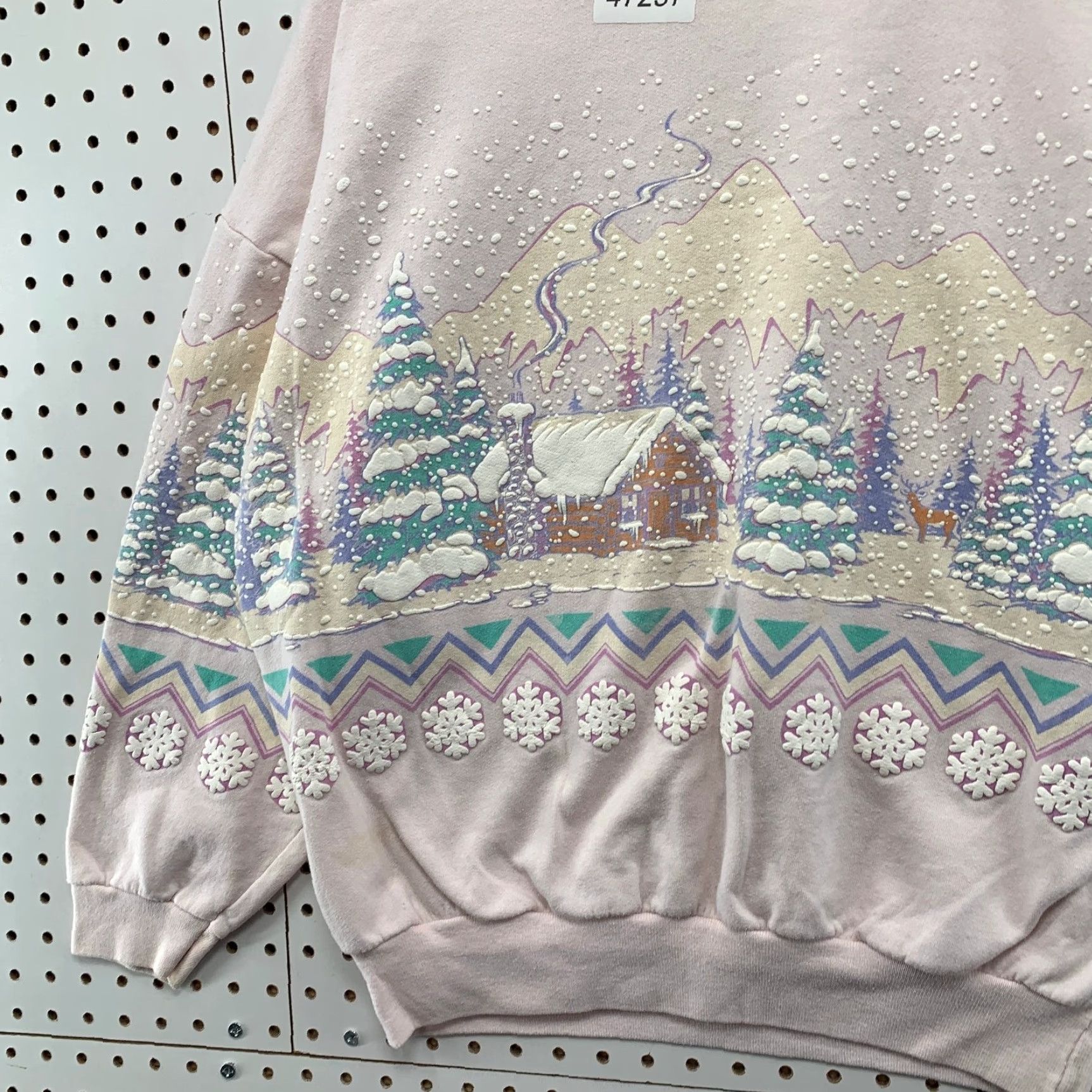 Vintage VINTAGE Lifestyles Sweatshirt Women One Size Pink Winter Snow All Over Print USA Size ONE SIZE - 5 Thumbnail