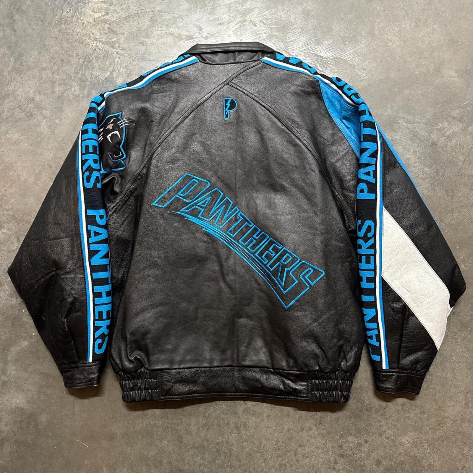 Vintage Vintage 90s Carolina Panthers Pro Player NFL Leather Jacket Size US L / EU 52-54 / 3 - 5 Thumbnail