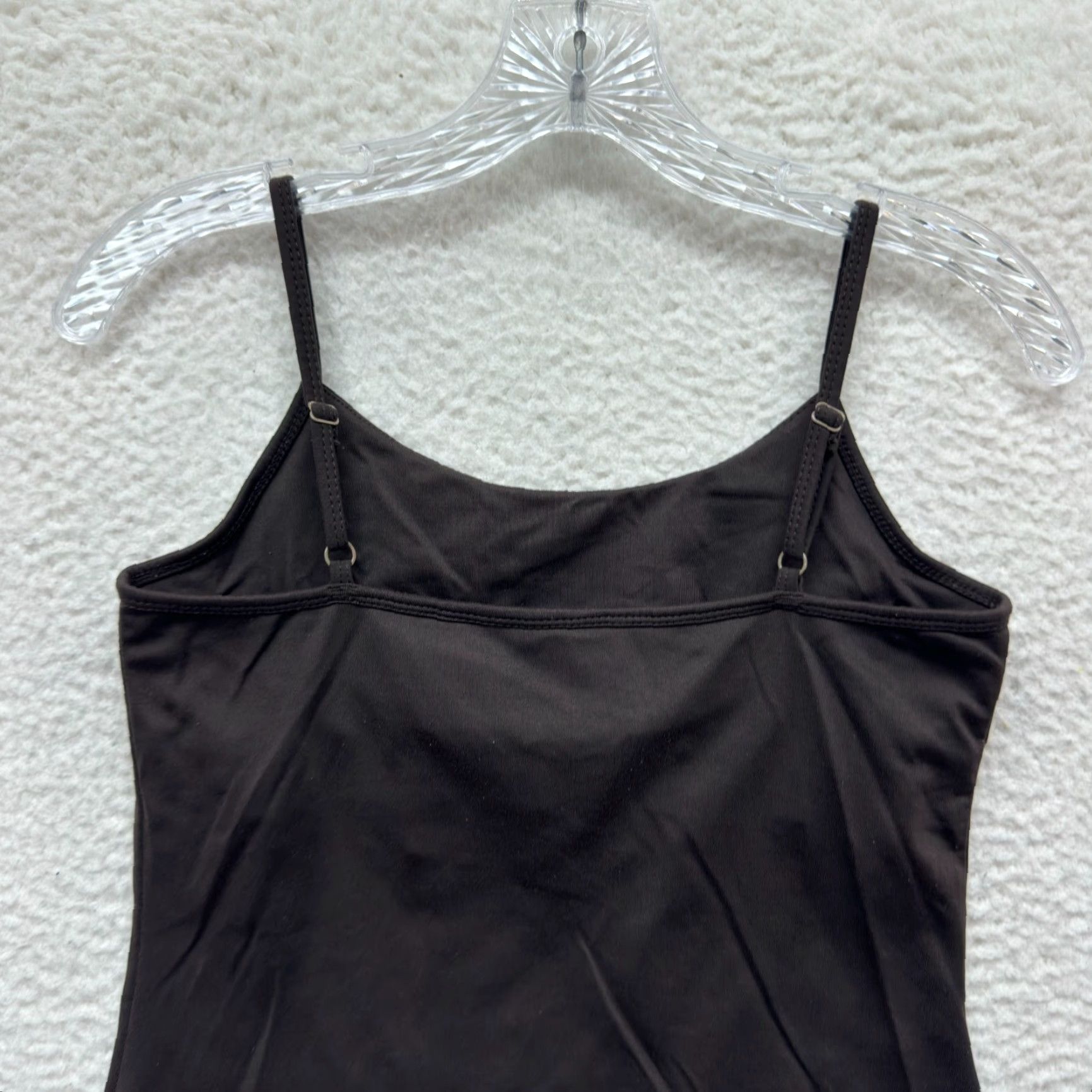 Vintage Y2K Vintage Camisole Tank Top Medium Brown Stretch Built-in-Bra Fairy Grunge Shirt M Brown Grunge Womens Size M / US 6-8 / IT 42-44 - 4 Thumbnail