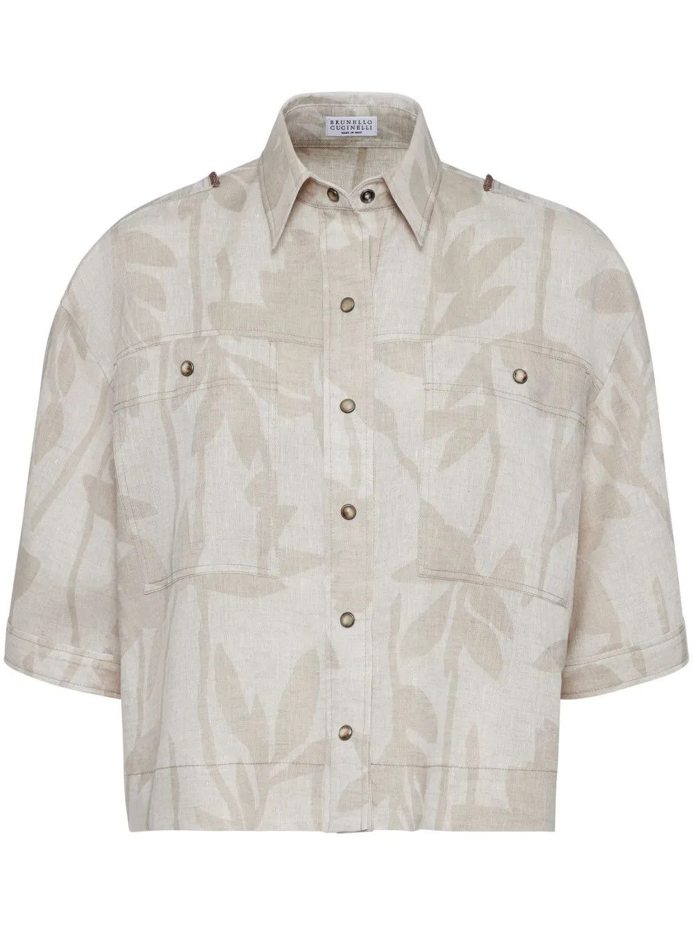 Brunello Cucinelli o1la1rc1a0425 Blouse in Beige Size L / US 10 / IT 46 - 1 Thumbnail
