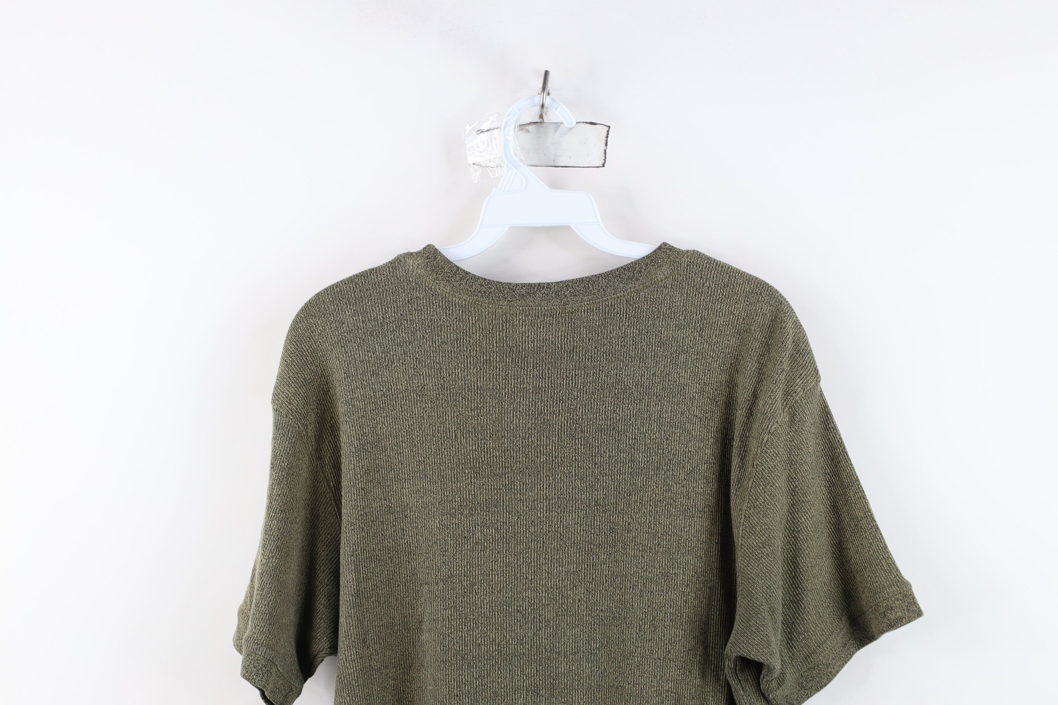 Vintage Vintage 90s Streetwear Ribbed Knit Short Sleeve T-Shirt Size US L / EU 52-54 / 3 - 8 Thumbnail