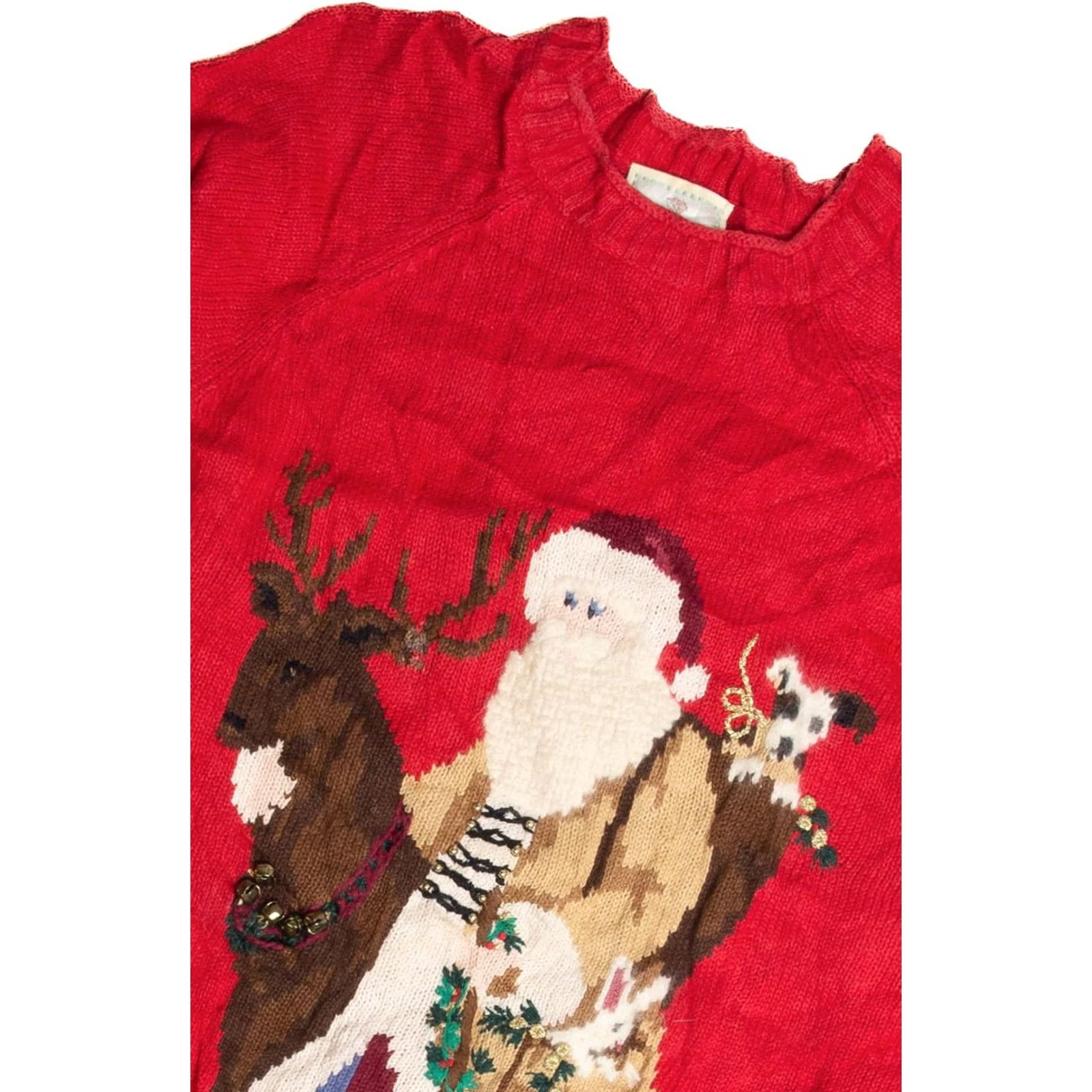 Vintage VINTAGE Red Ugly Christmas Sweater Susan Bristol Medium Mens Womens XL Chest Bust Size 42” 28” Ragstock Brand Size M / US 6-8 / IT 42-44 - 2 Thumbnail