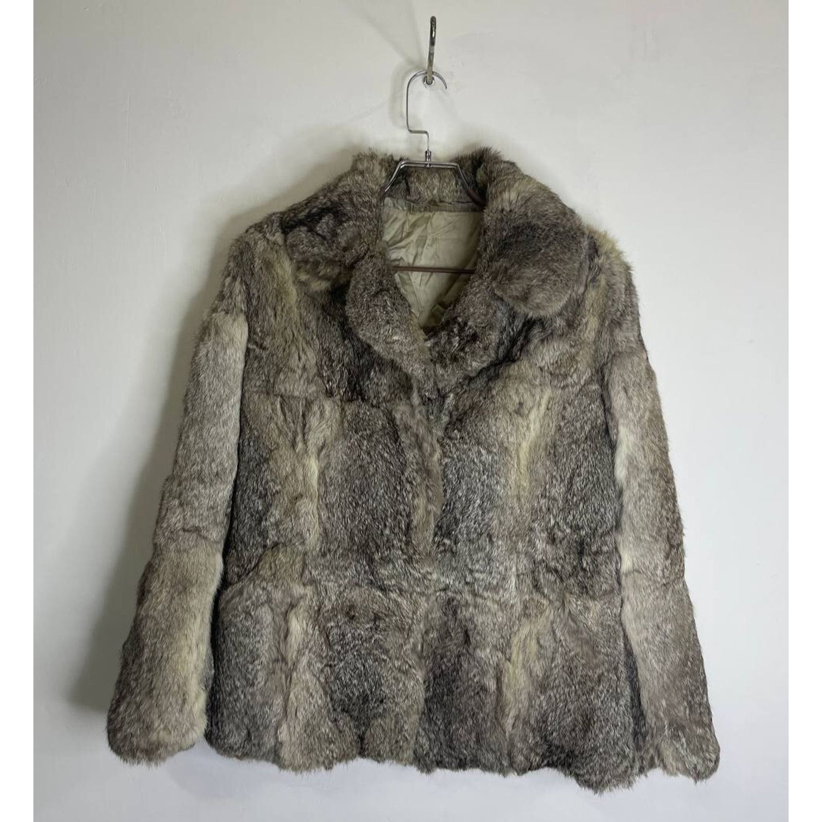 Vintage Real Fur Coat by Elegance Paris Gray Short Jacket
