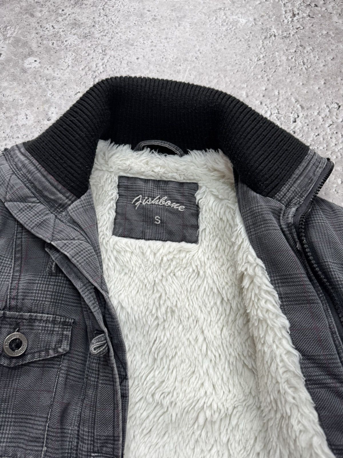 Other Women Cropped Jacket Sherpa Lined Moto Biker Plaid Zip S Size M / US 6-8 / IT 42-44 - 4 Thumbnail