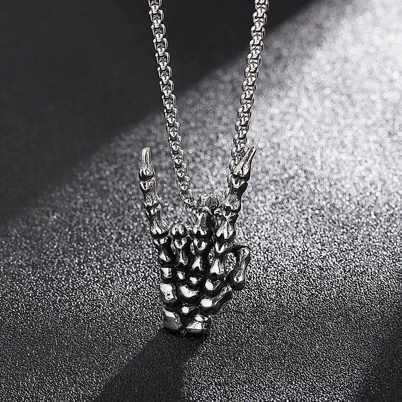 Jewelry Gothic Blue Devil Eyes Friendly Gesture Pendant Necklace Size ONE SIZE - 2 Thumbnail
