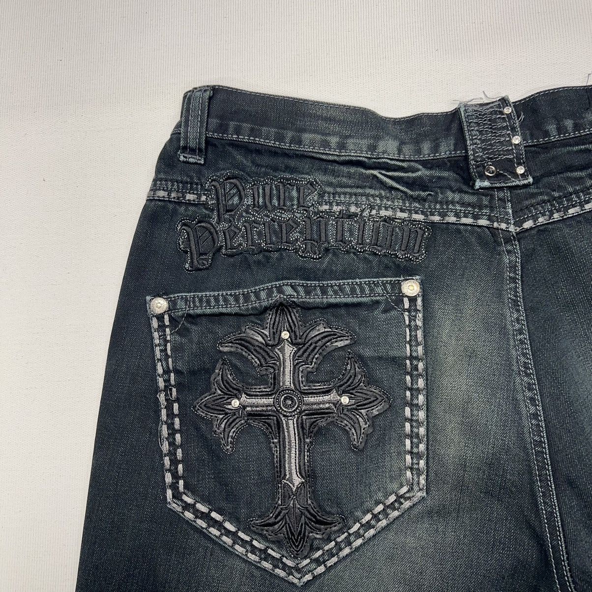 Imperious × Vintage Imperious Delf Jeans Black Denim Stitch Cross Pocket Y2K Size US 38 / EU 54 - 13 Thumbnail
