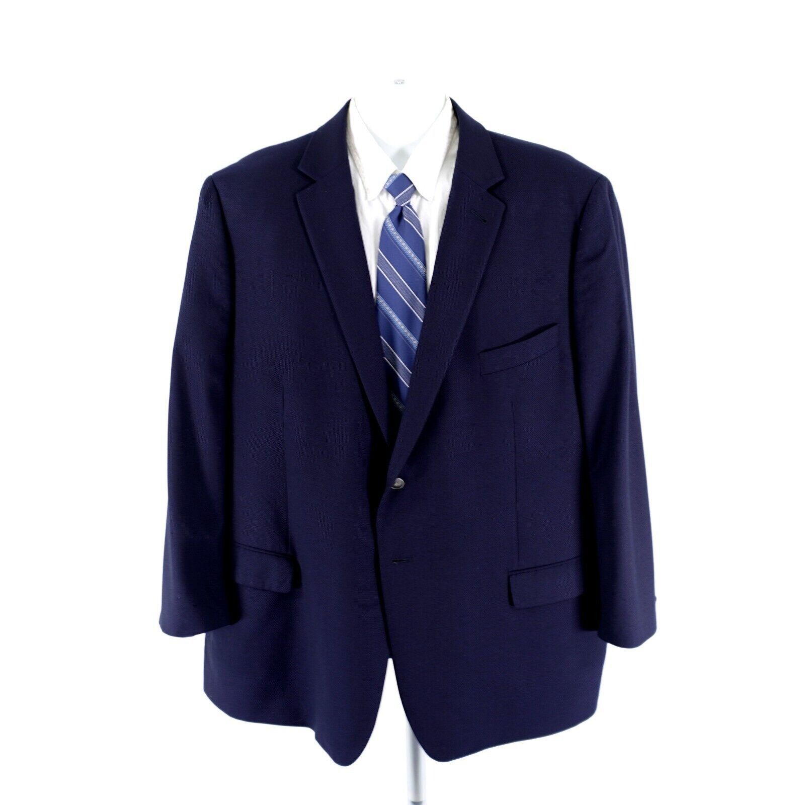 Joseph Abboud Joseph Abboud Reda Super 110s Textured Wool Blue 2 Silver Bu Size 50R - 6 Thumbnail