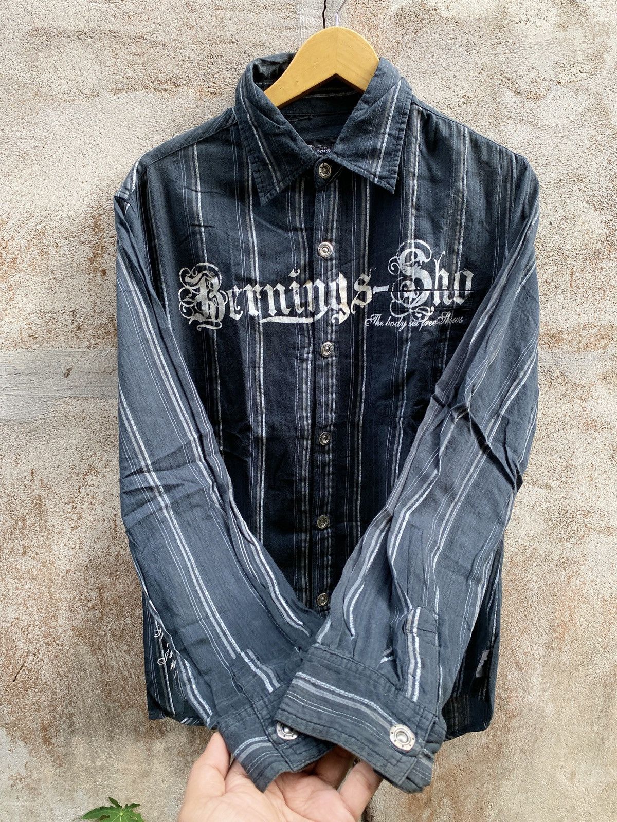 Hysteric Glamour BerningSho Poem Seditionaries Faded Gothic punk button shirt Size US L / EU 52-54 / 3 - 1 Thumbnail