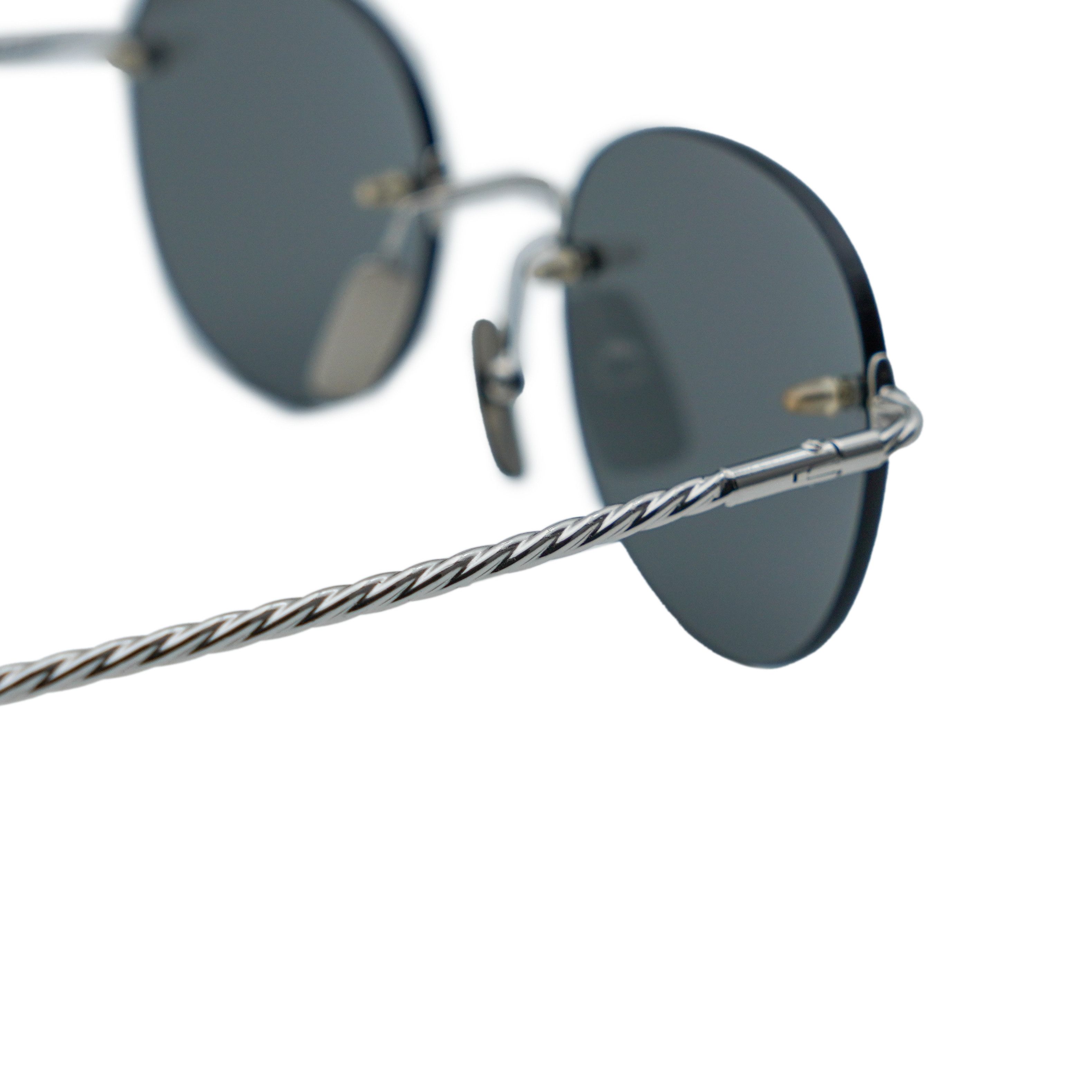 Brioni Vintage Brioni BR0026 Silver Twisted Rimless Logo Sunglasses Size ONE SIZE - 5 Thumbnail