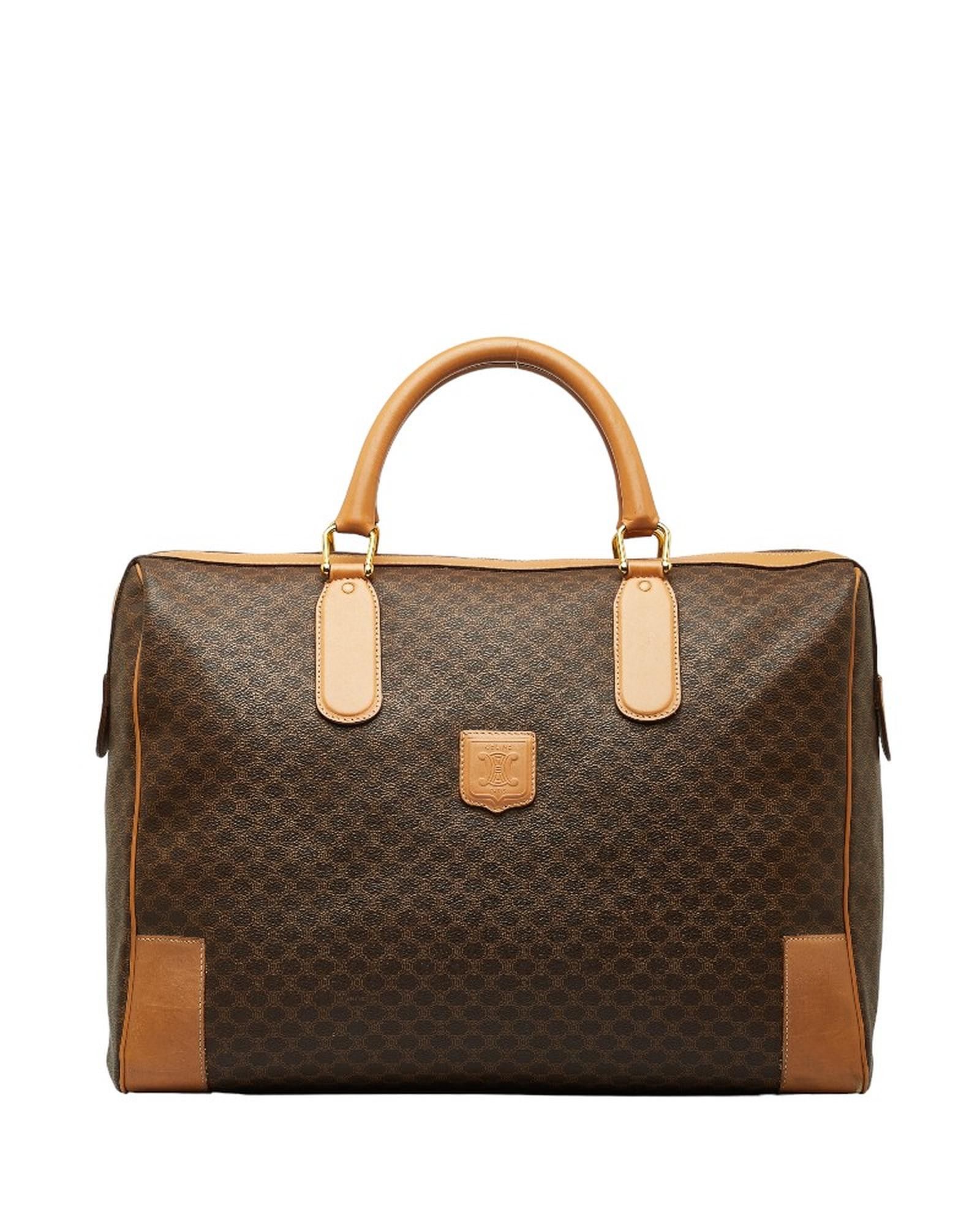 image of Vintage Celine Macadam Weekender Bag In Ab Condition in Brown, Women's