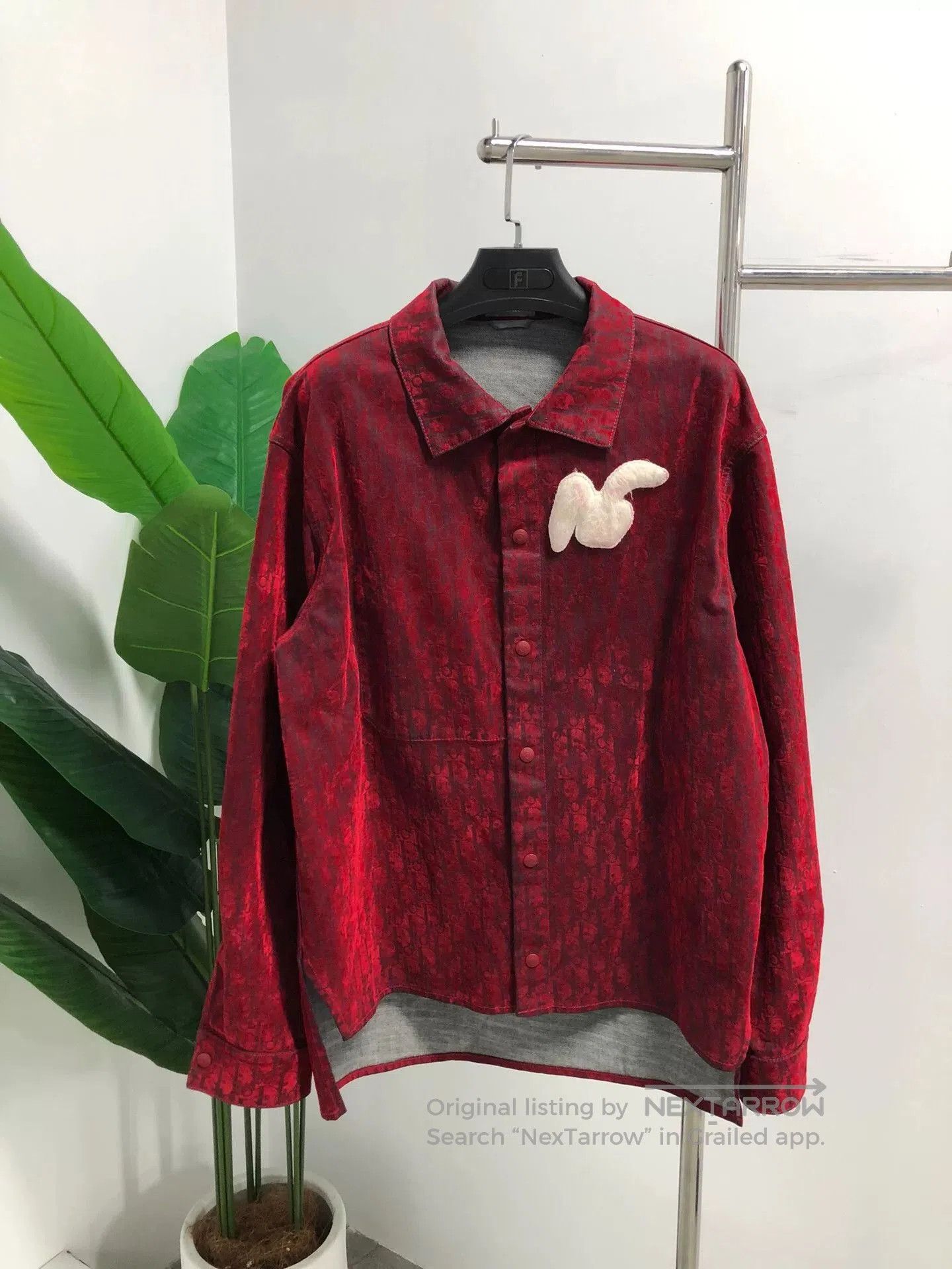 Dior Dior Red Printed Denim Jacket Size 46. Size XL / US 12-14 / IT 48-50 - 1 Thumbnail
