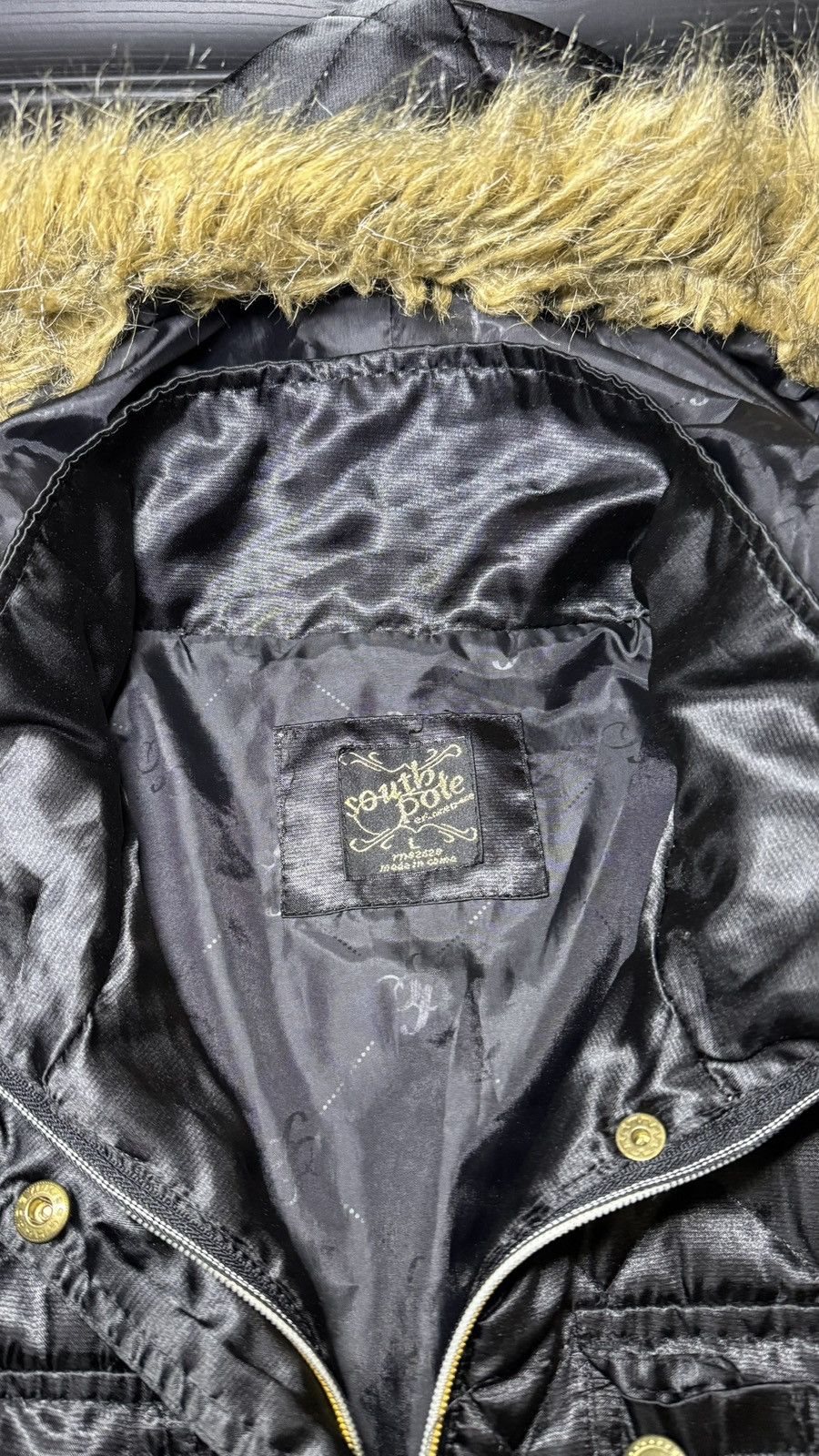 Southpole Y2K 2000s Women’s Southpole Quilted Puffer With Hood & Gold Size L / US 10 / IT 46 - 4 Thumbnail