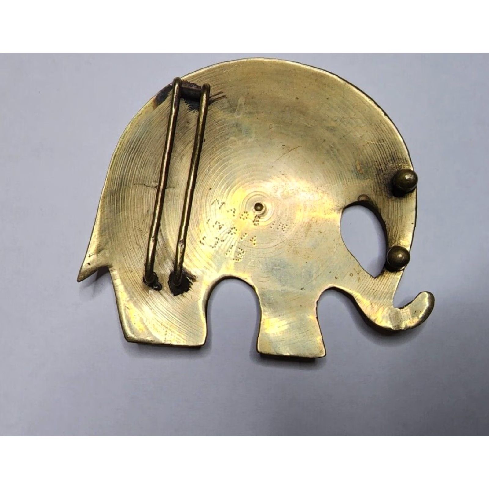 Vintage VINTAGE Elephant Belt Buckle • Cloisonné Style India Hippie-Era 1970s Brass Belt Buckle Adults Unbranded 1970s India Elephant Hippie Mens Boys Girls Size ONE SIZE - 3 Thumbnail