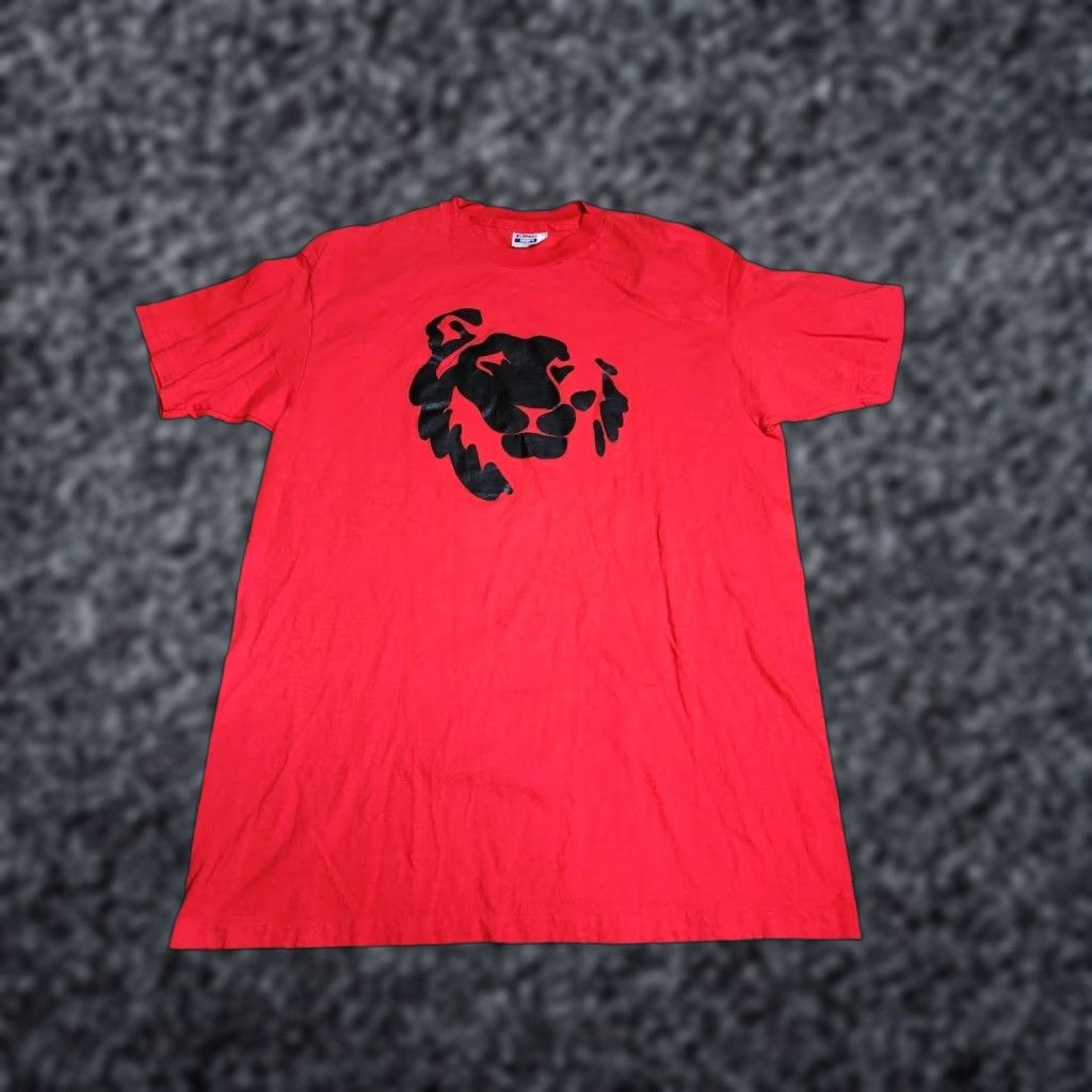 Hanes VINTAGE 1990s Hanes Men's XL Graphic T-Shirt University Bid Day Lion Double-Sided Crew Neck Cotton Blend Red Size US XL / EU 56 / 4 - 1 Thumbnail