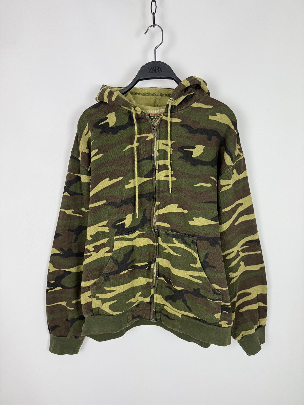 Vintage Y2K Vintage Stars&Stripes Woodland Camo Boxy Zip Hoodie M-L Size US L / EU 52-54 / 3 - 2 Thumbnail
