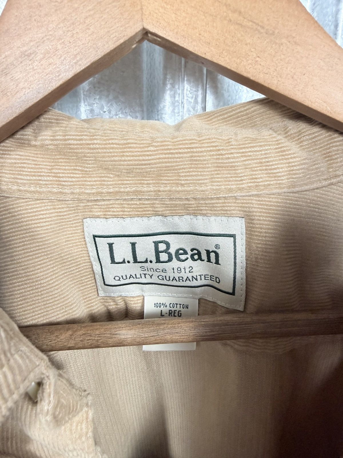 L.L. Bean 90s Vintage LL Bean corduroy Beige Button Up Western Shirt Size US L / EU 52-54 / 3 - 7 Thumbnail