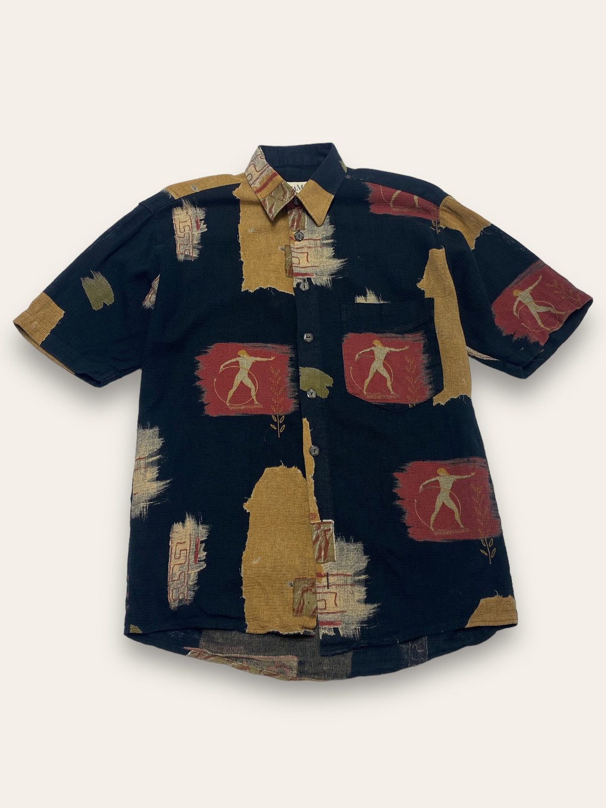 Hysteric Glamour 90s Vintage CASA MODA Crazy AOP Overprint Button Up Size US S / EU 44-46 / 1 - 1 Thumbnail
