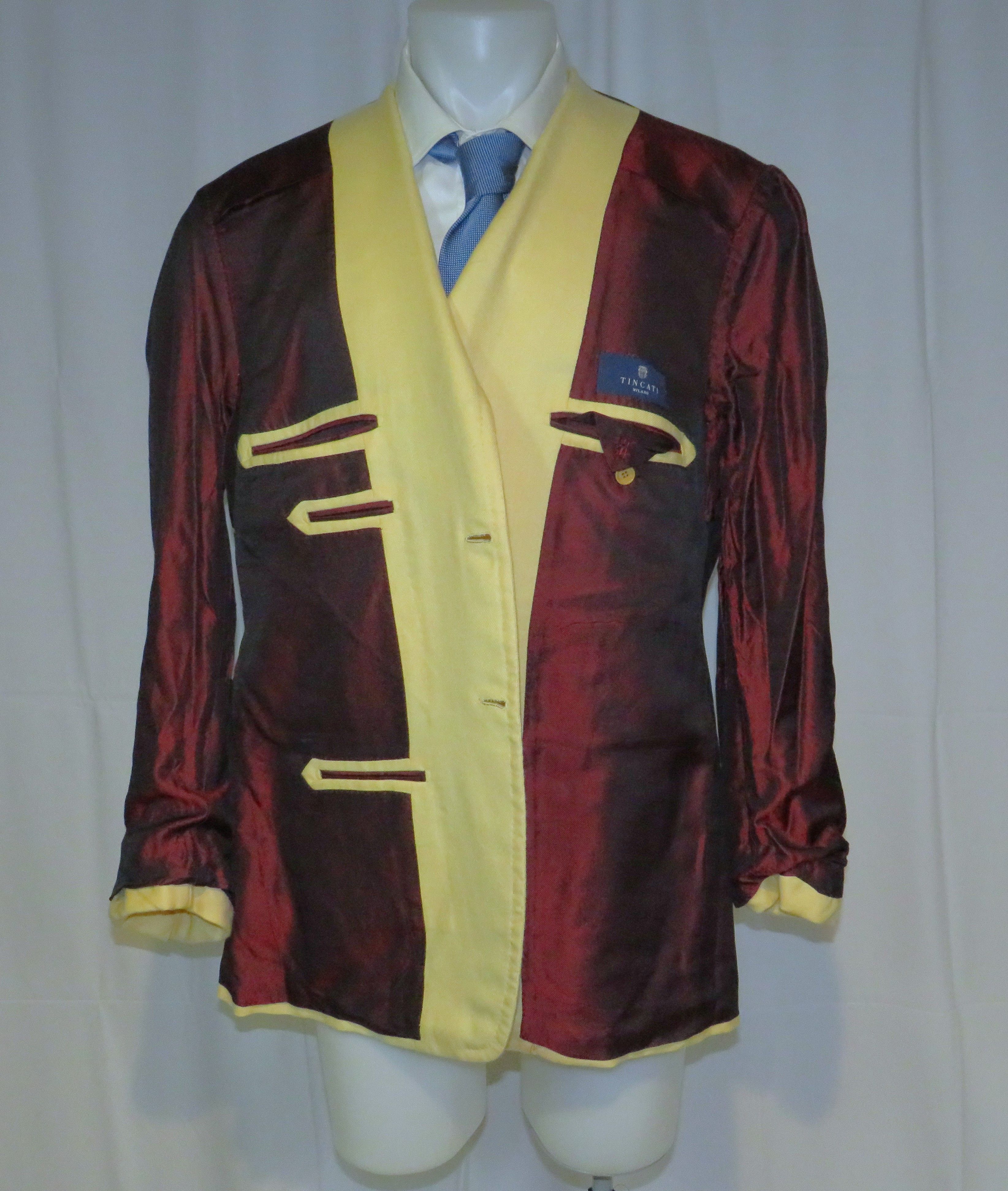 Tincati x Partenopea Bespoke Yellow Weave Cashmere Sport Coat 44L Size 44L - 12 Thumbnail