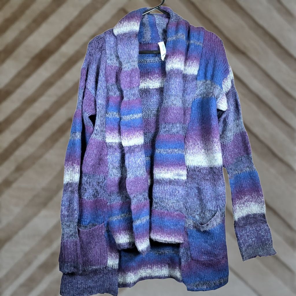 Aeropostale AeroPostale Womens Cardigan Multicolored Open Front Wool Blend Medium Sweater Adjustable Casual Workwear Womens Size M / US 6-8 / IT 42-44 - 1 Thumbnail