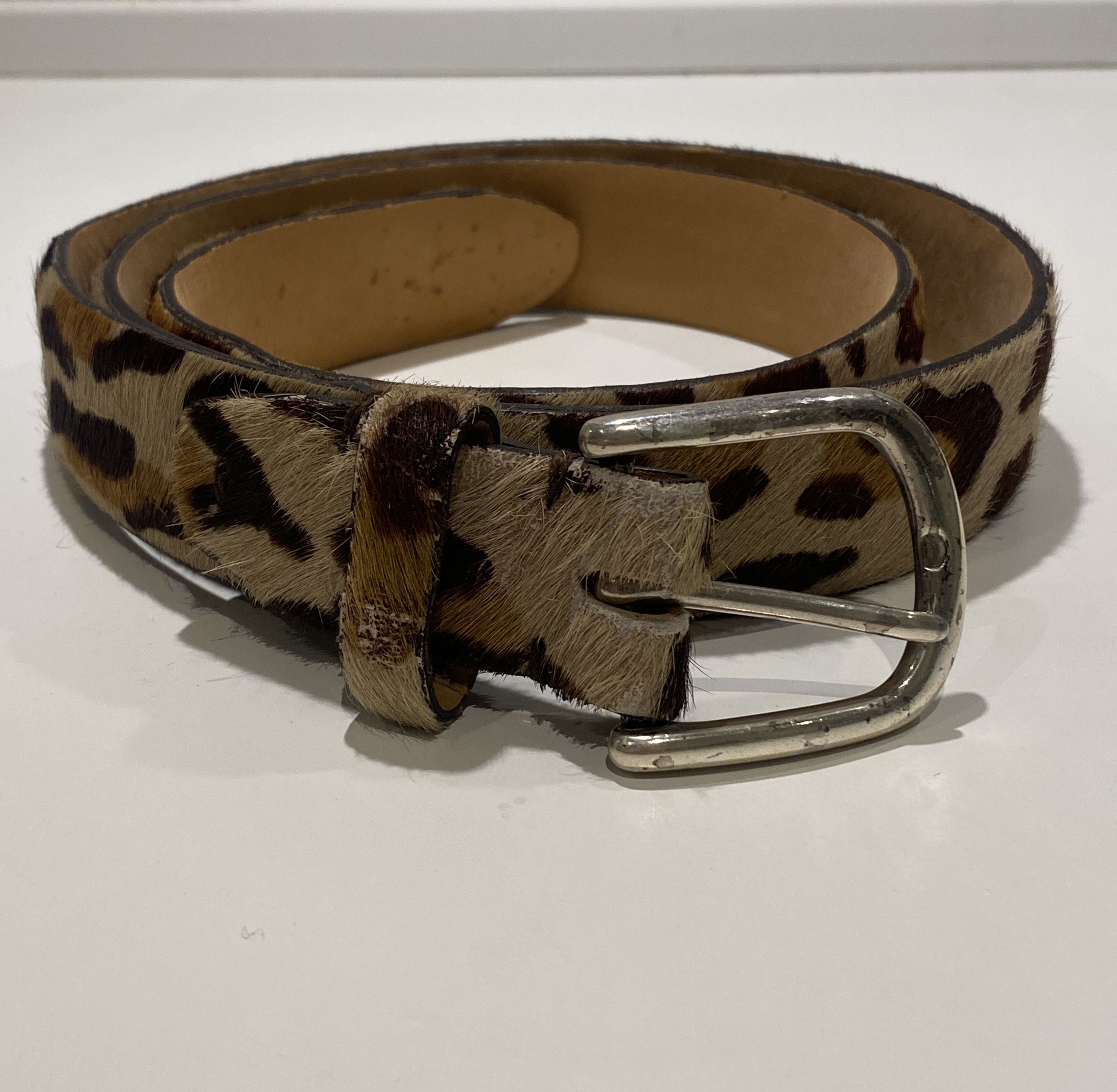 Yuketen Yuketen Horsehair Leopard Belt Size 32 - 1 Thumbnail