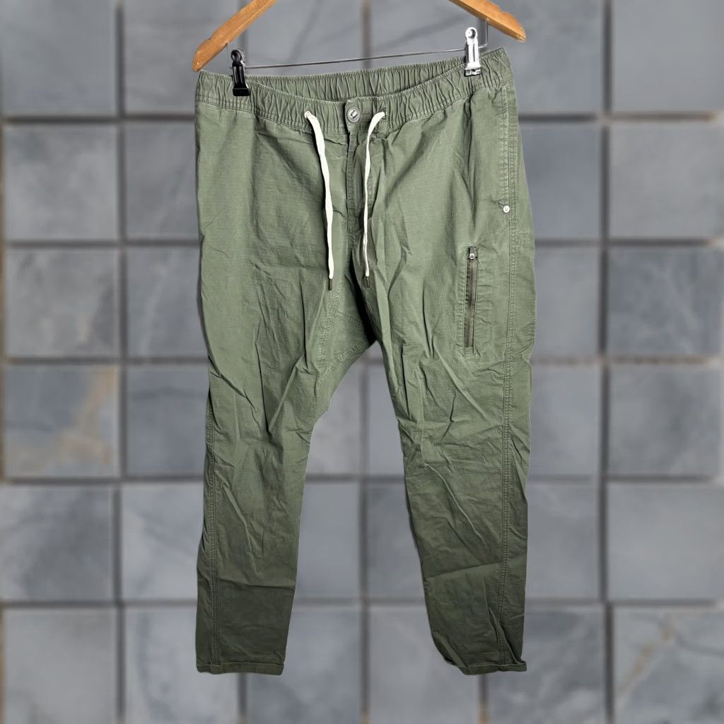 Vuori Vuori Pants Men S Green Ripstop Jogger Drawstring Pockets Zipper Athletic Casual Everyday Size US 29 - 1 Thumbnail