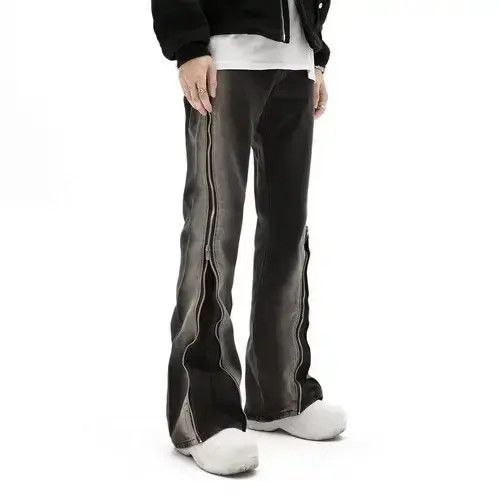 Japanese Brand × Vintage #30 Baggy Flare Split Zipper Straight Vintage Washed Size US 29 - 1 Thumbnail