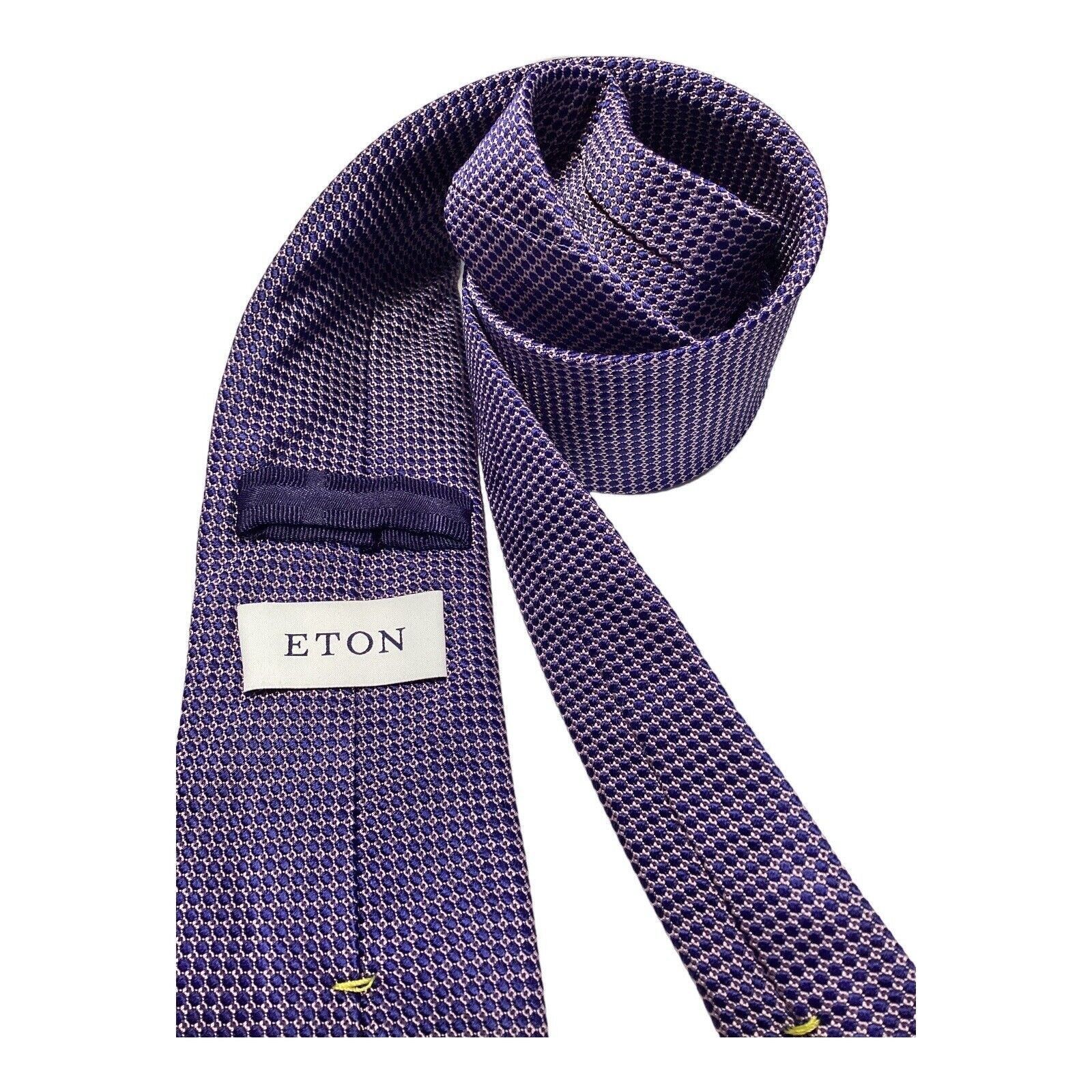 Eton ETON Purple Geometric Luxury Silk Tie Made In Italy W: 2.75" Size ONE SIZE - 3 Thumbnail