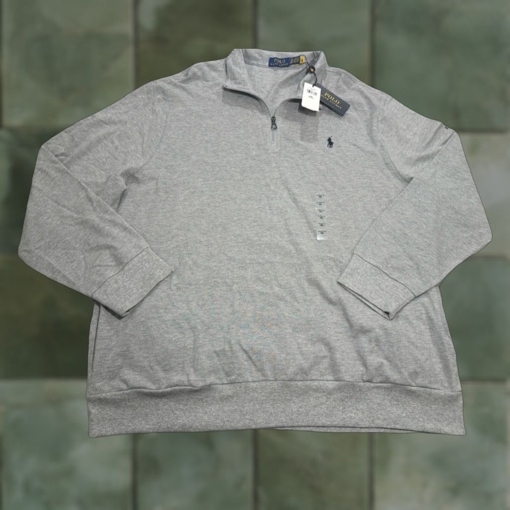Polo Ralph Lauren VINTAGE Polo Ralph Lauren Men's Sweater Long Sleeve 2XL Gray 1/4 Zip Classic Fall Winter Size US XXL / EU 58 / 5 - 1 Thumbnail