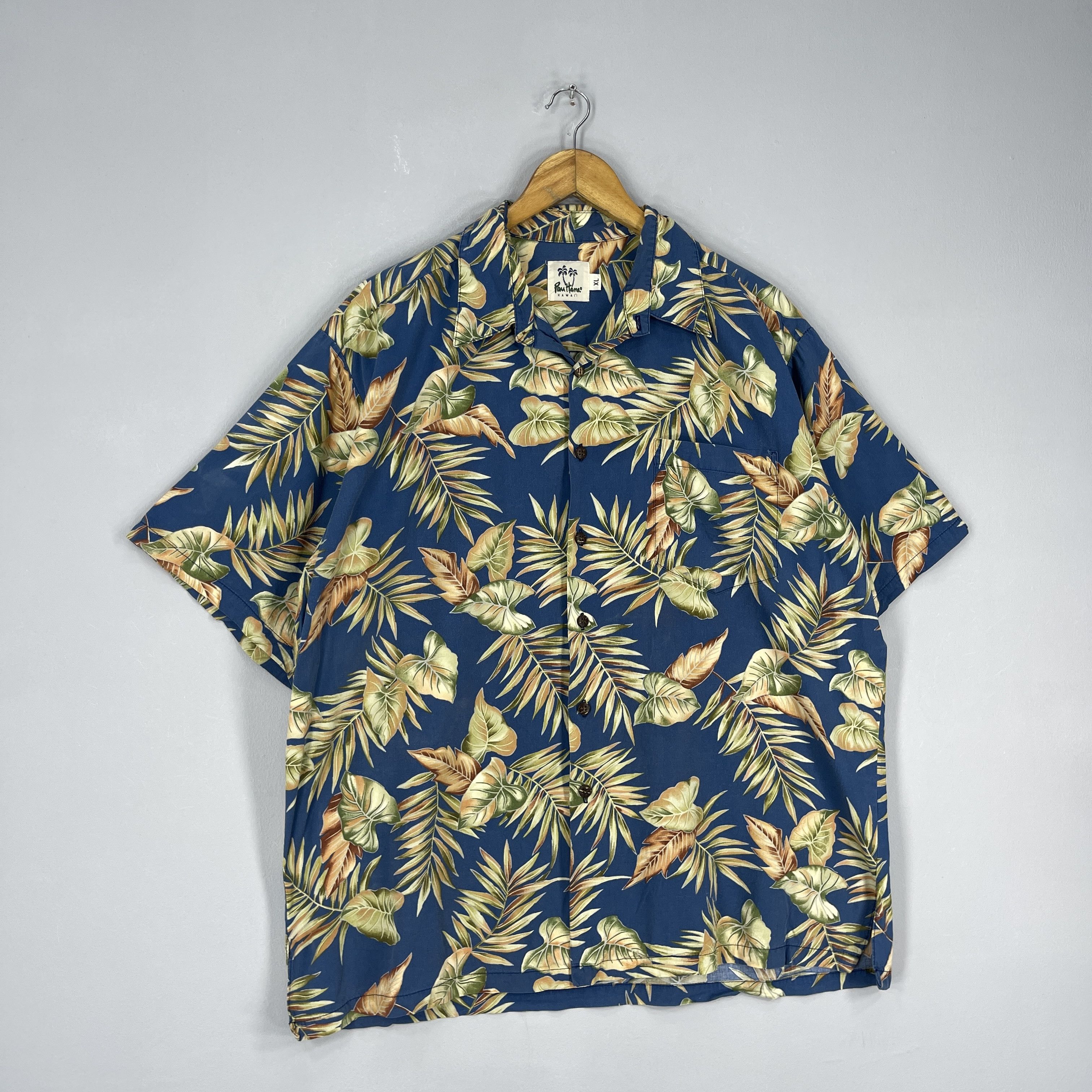 Tori Richard PAU HANA Hawaii Floral Leaves Motive Button Up Shirt Size US XL / EU 56 / 4 - 4 Thumbnail