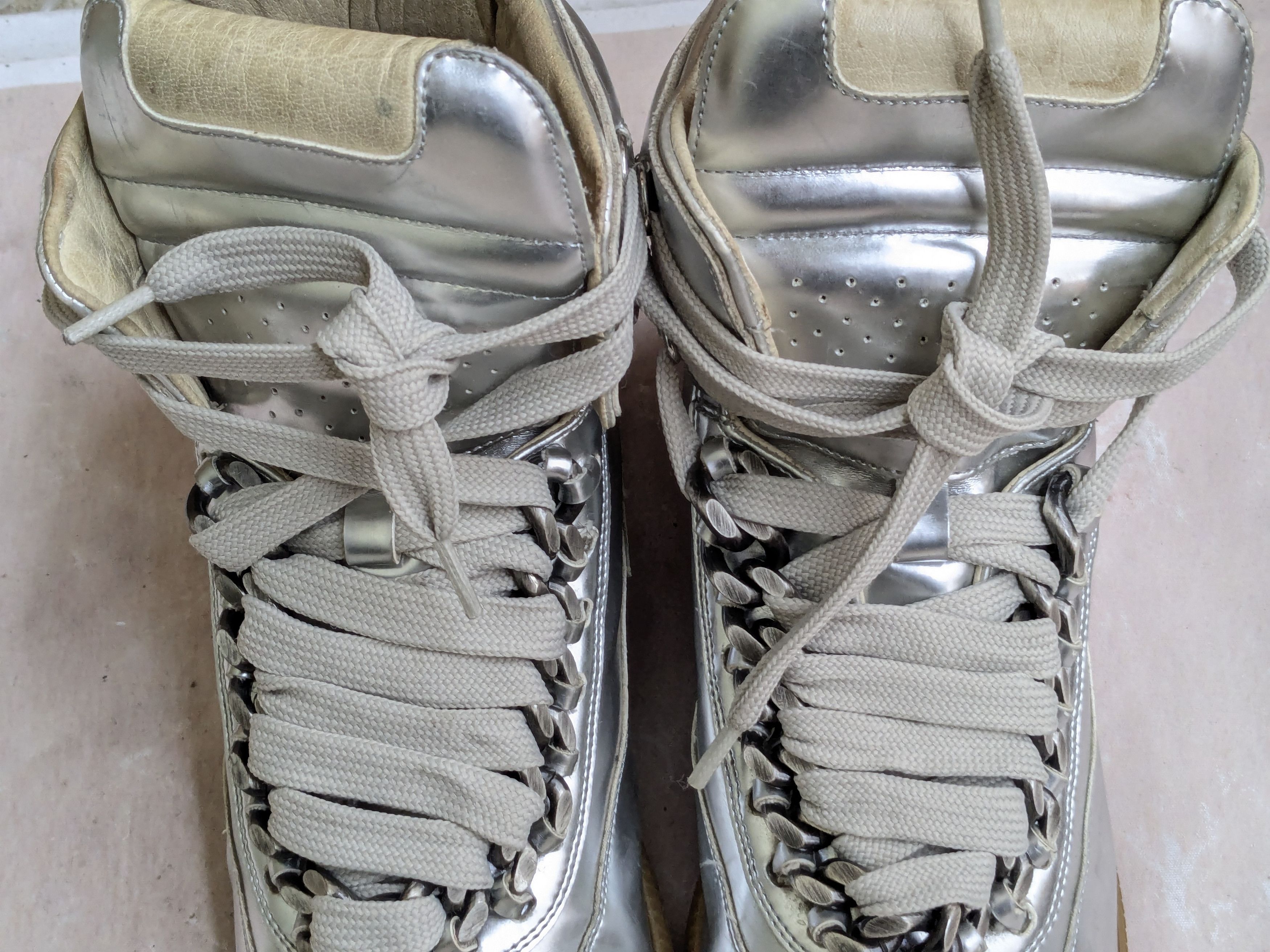 Maison Margiela Maison Margiela Cuban Link High Top Sneakers 10 43 Silver Size US 10 / EU 43 - 7 Thumbnail
