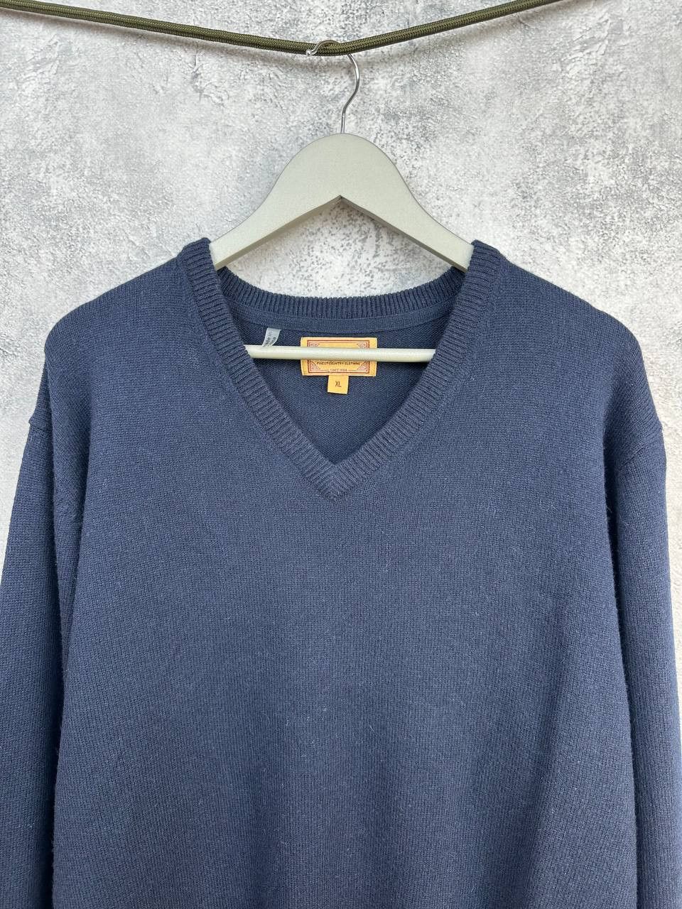 Other Schoffel V-Neck Lambswool Sweater Navy Jumper Long Sleeve Size US XL / EU 56 / 4 - 4 Thumbnail