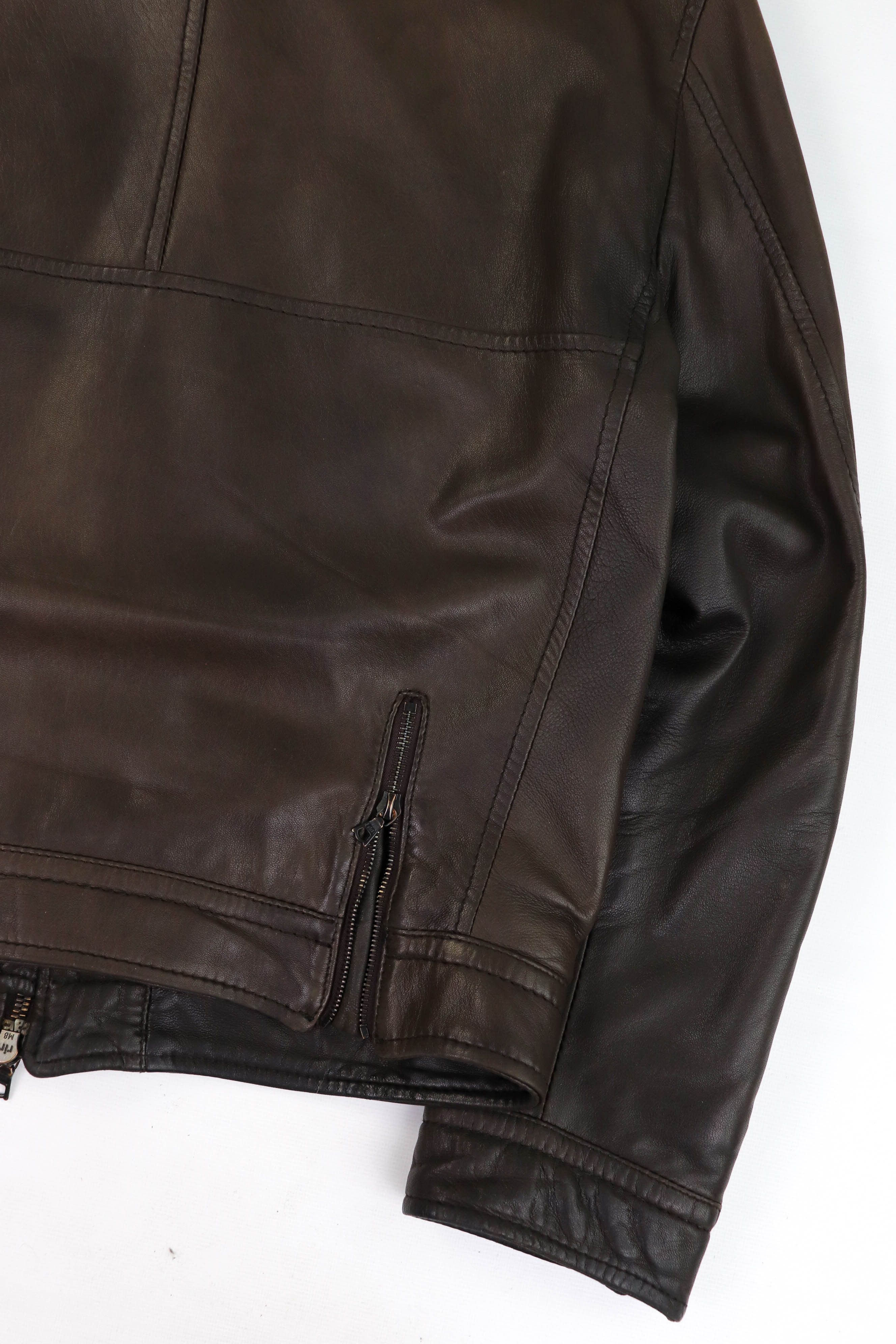 Cortigiani CORTIGIANI Faded Dark Brown RiRi Zippers Leather Jacket Size US M / EU 48-50 / 2 - 17 Thumbnail
