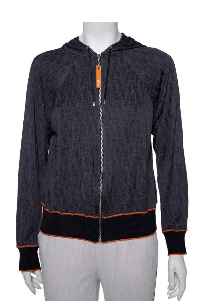 Christian Dior Monsieur × Dior 00'S Christian Dior Navy Blue Oblique Patterned Front Hooded Size M / US 6-8 / IT 42-44 - 1 Thumbnail