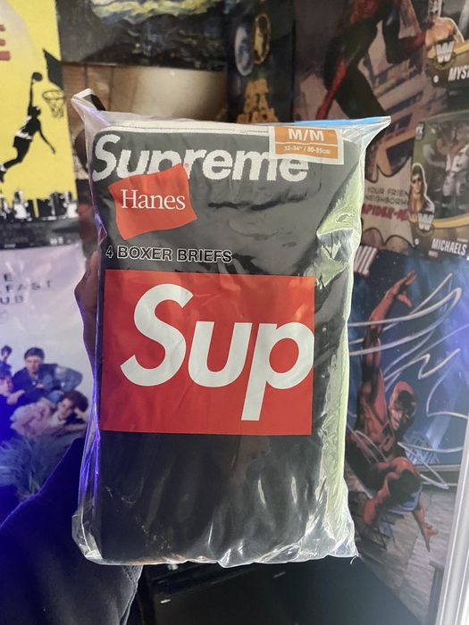 Supreme Hanes Boxer (4 Pack) Briefs Black