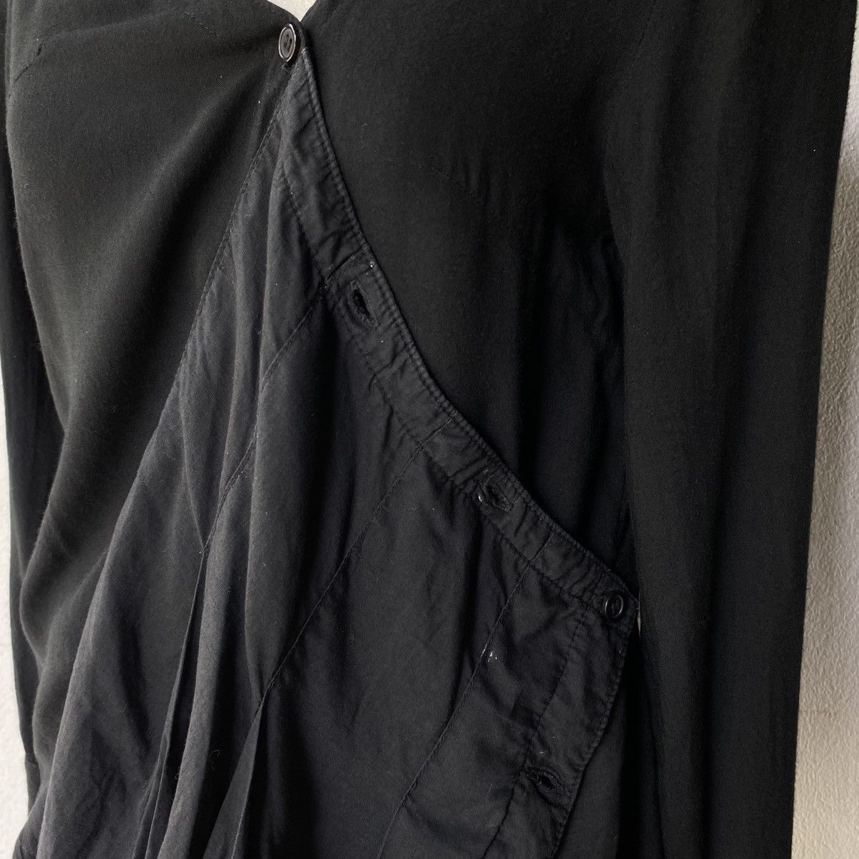 Designer × Japanese Brand SEDMIKRASKY Black Draped Asymmetric Blouse Size L / US 10 / IT 46 - 10 Thumbnail