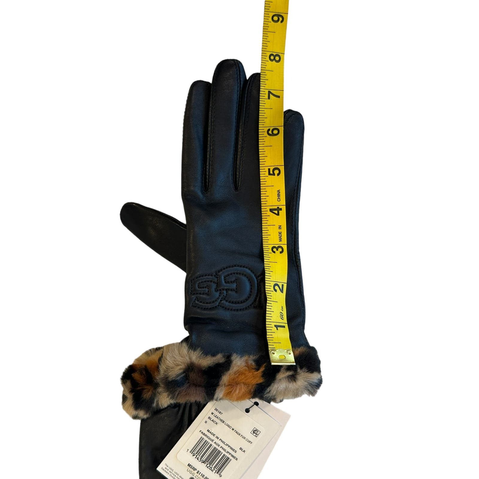 Ugg UGG Logo Leather Faux Fur Cuff Gloves S (Runs small in size) Size ONE SIZE - 9 Thumbnail